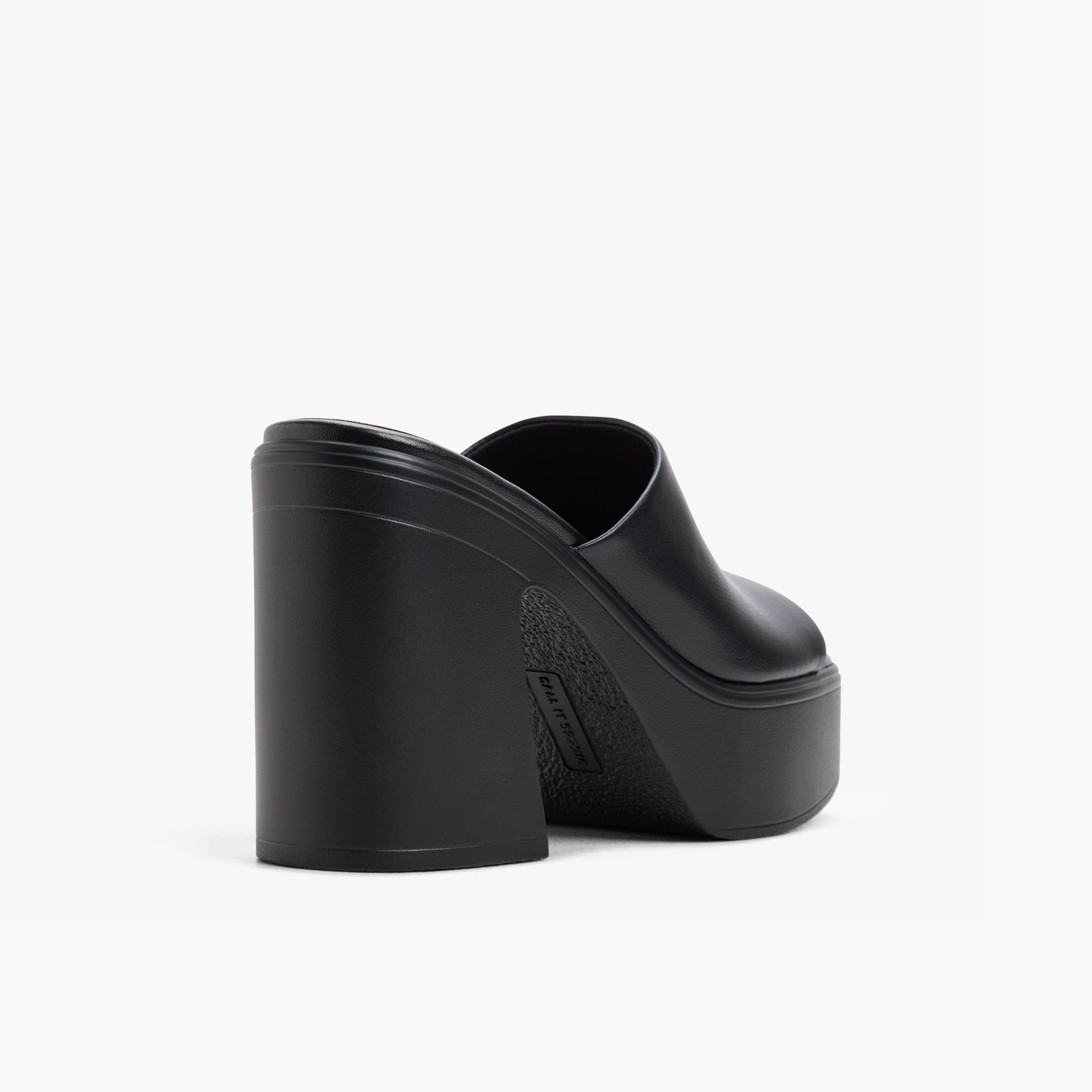 Test FR:Three-quarter angle of Noir Palomia Sandales mules à plateforme's back side