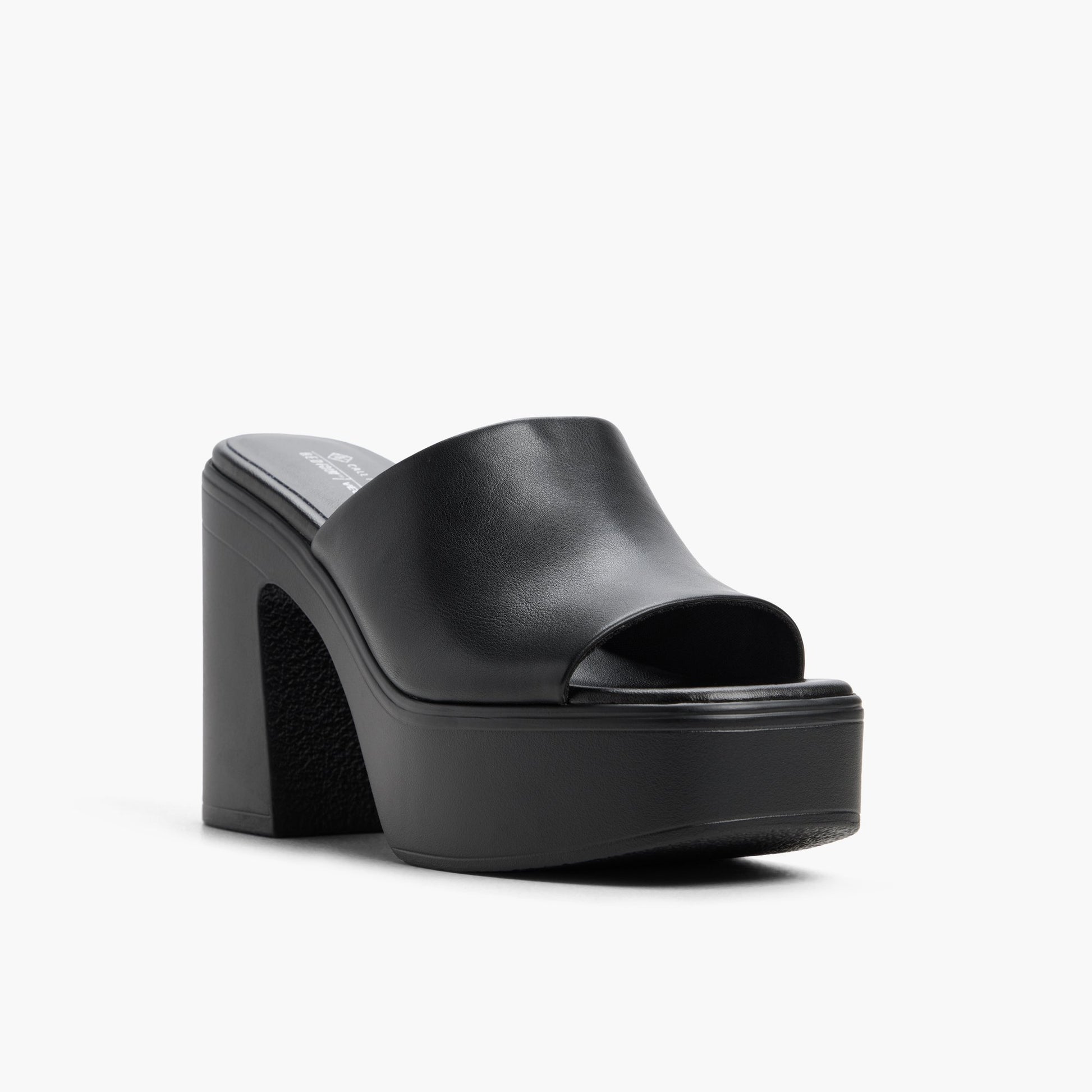 Test FR:Three-quarter angle of Noir Palomia Sandales mules à plateforme's front side