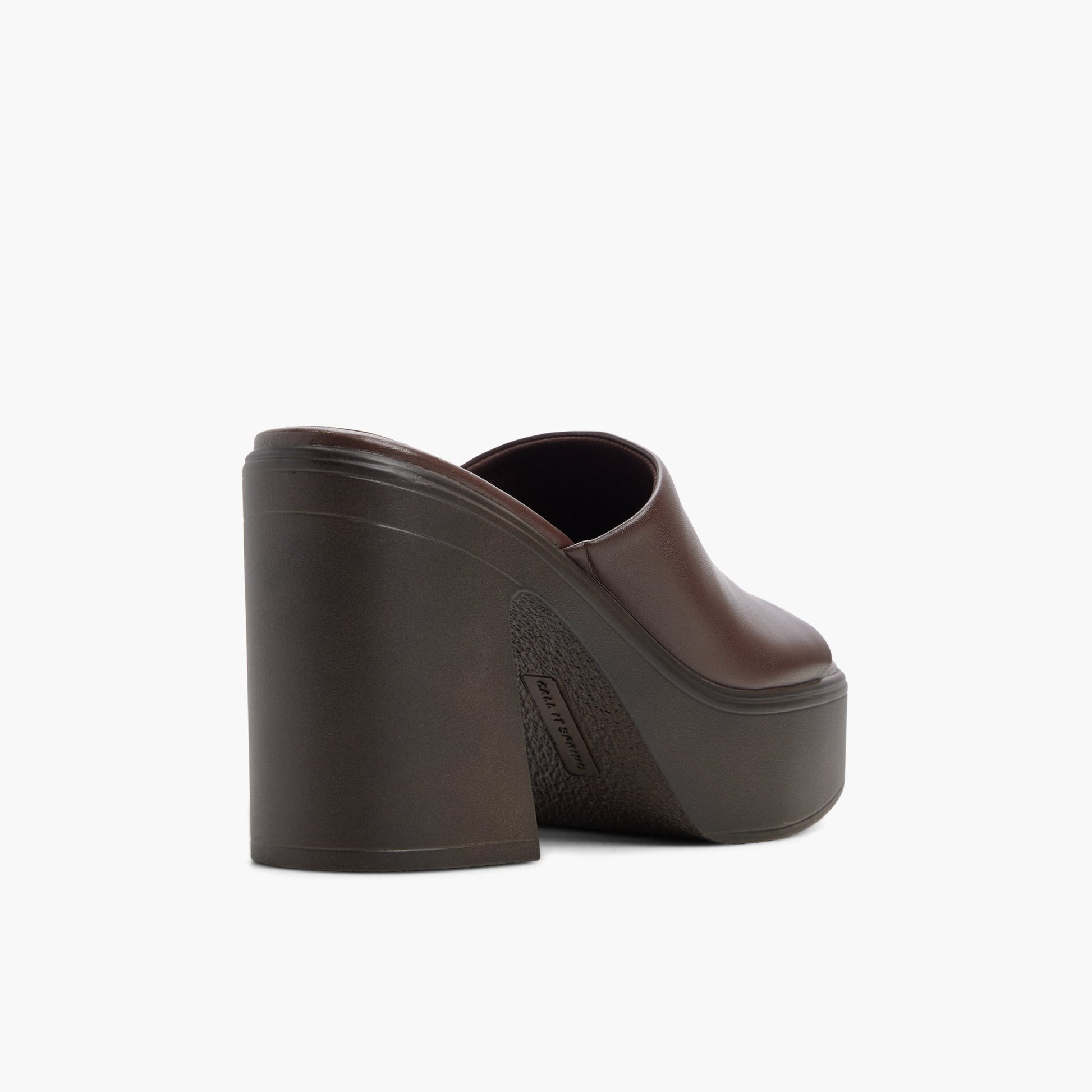 Test FR:Three-quarter angle of Brun foncé Palomia Sandales mules à plateforme's back side