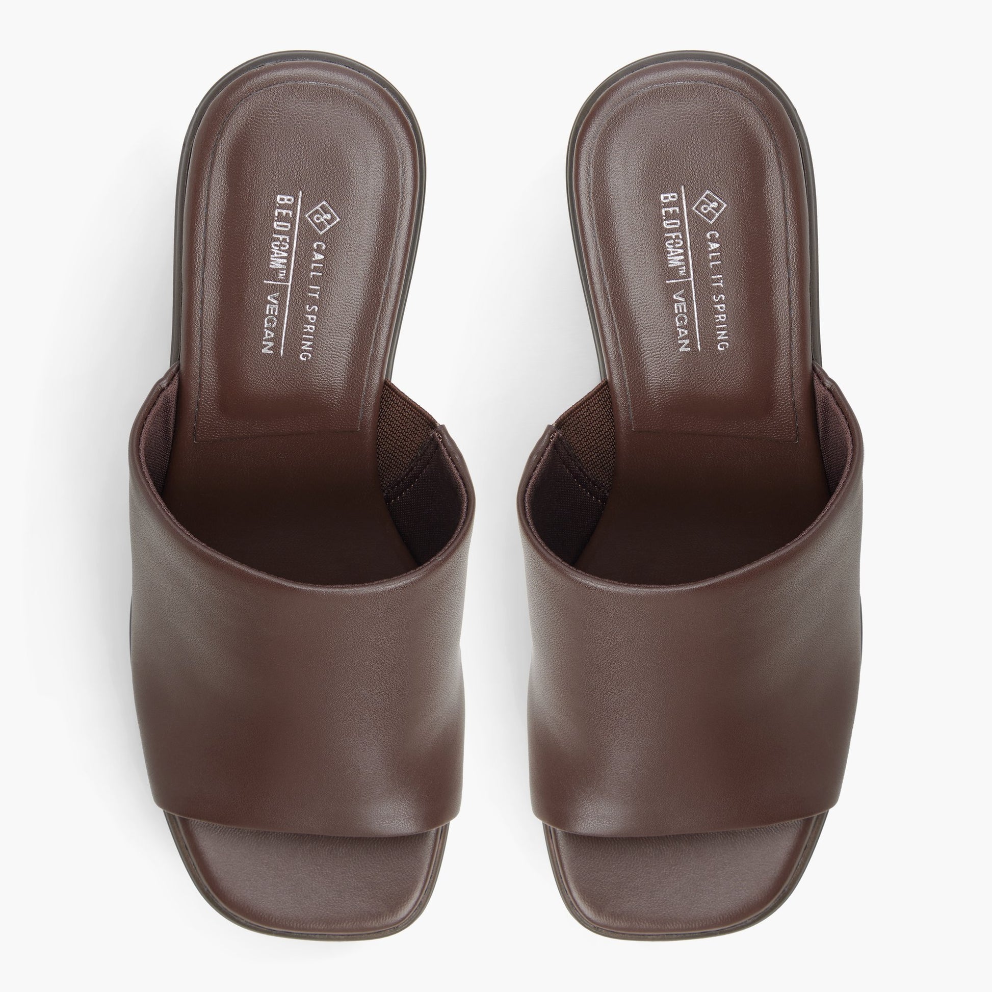 Test FR:Top-down view of the Brun foncé Palomia Sandales mules à plateforme