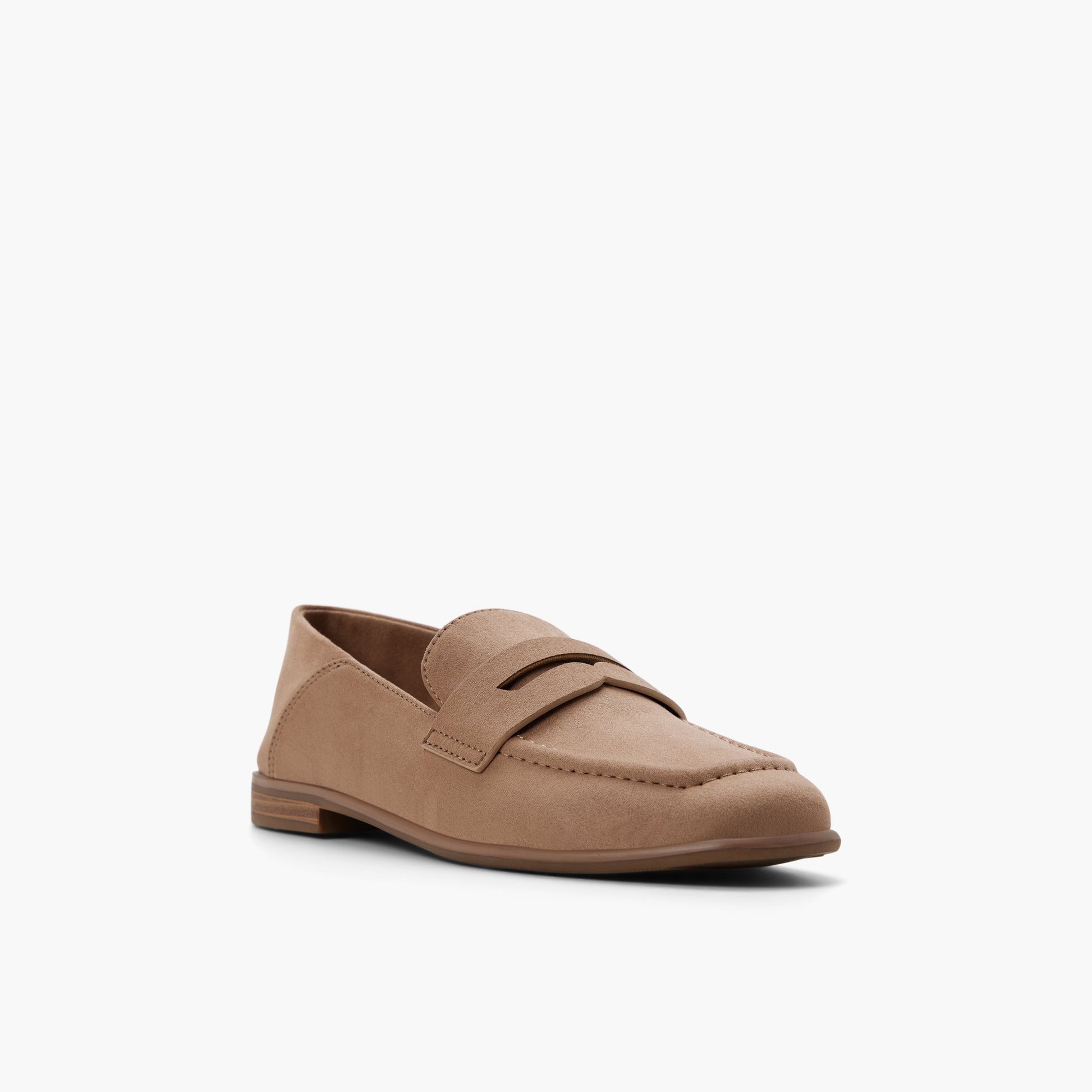 Three-quarter angle of Light brown Darry Loafers's front side