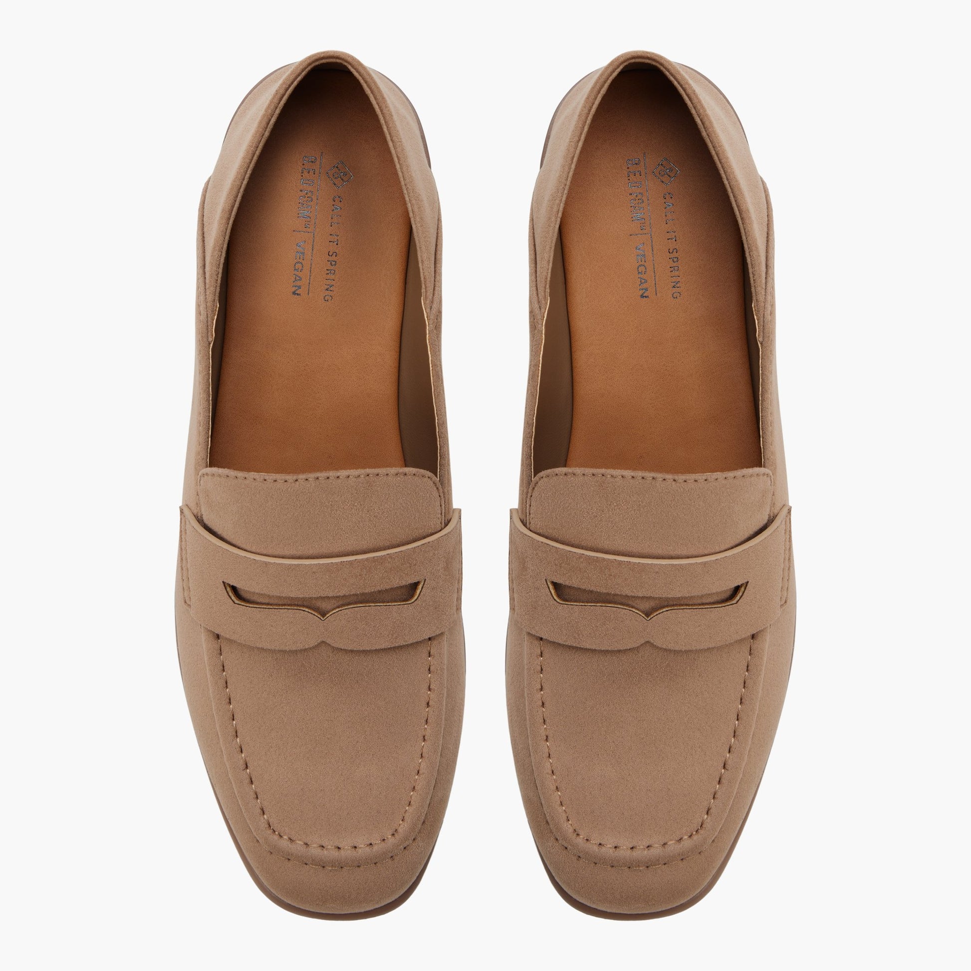 Top-down view of the Light brown Darry Loafers