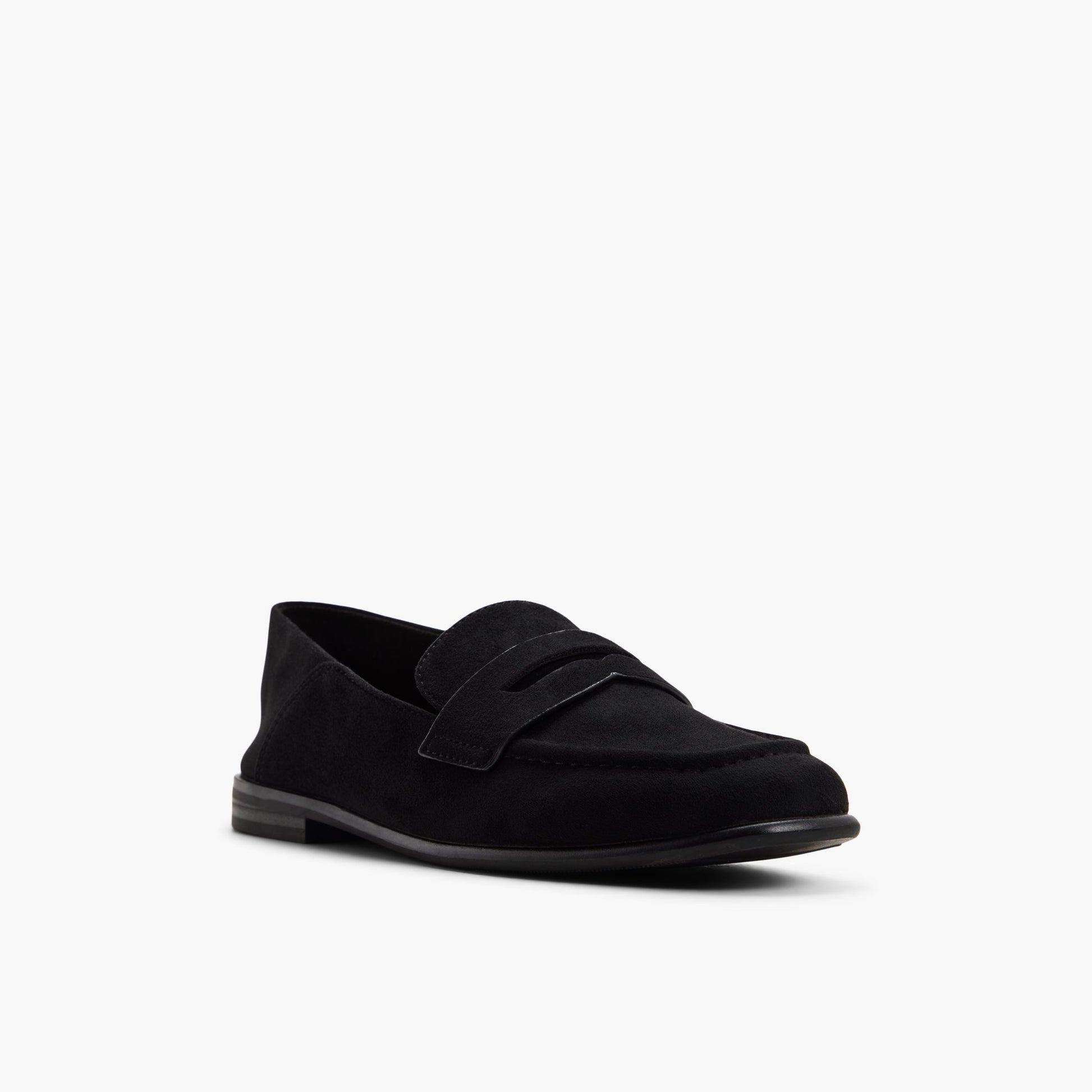 Three-quarter angle of Black Darry Loafers's front side