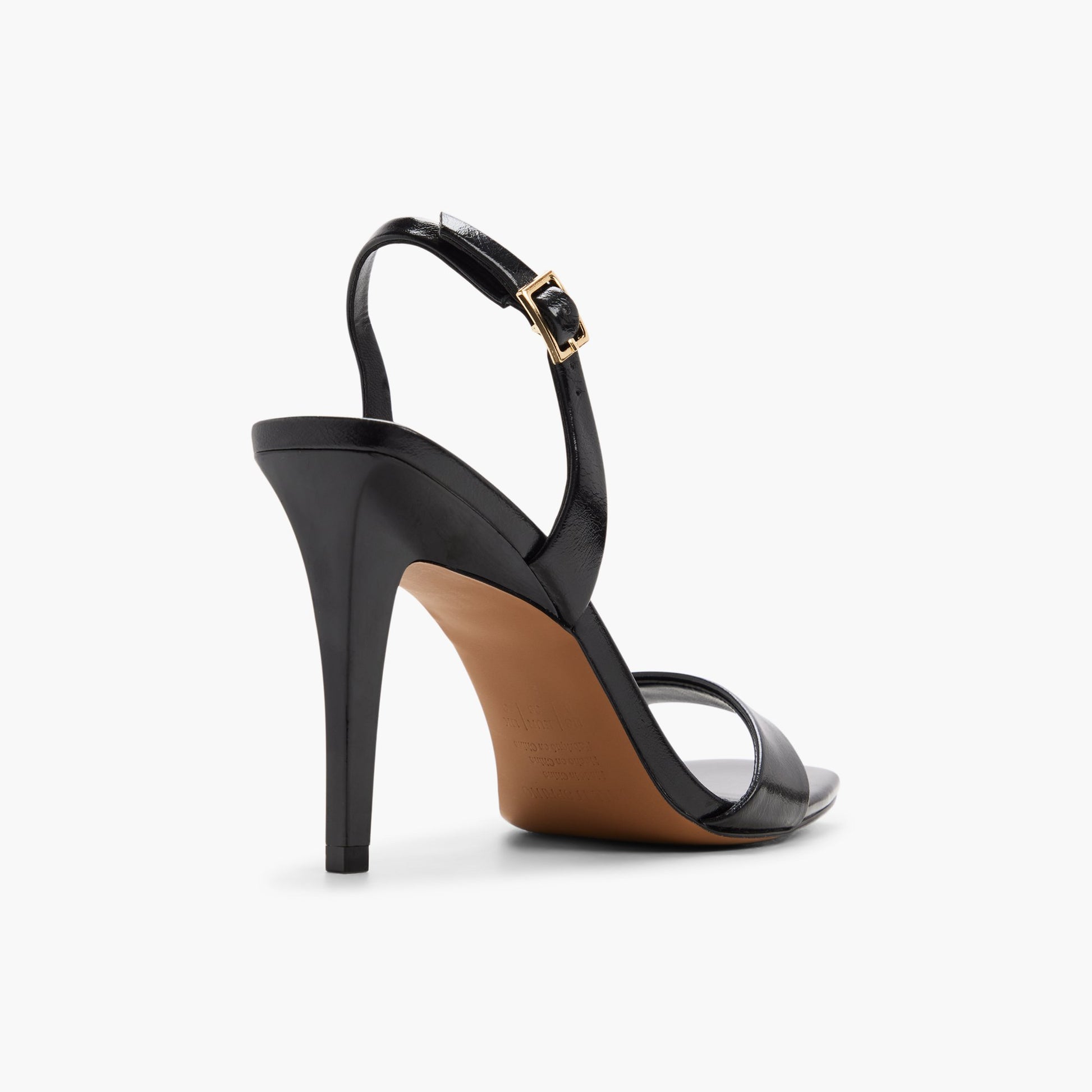 Three-quarter angle of Black Andraya Heeled Sandals's back side