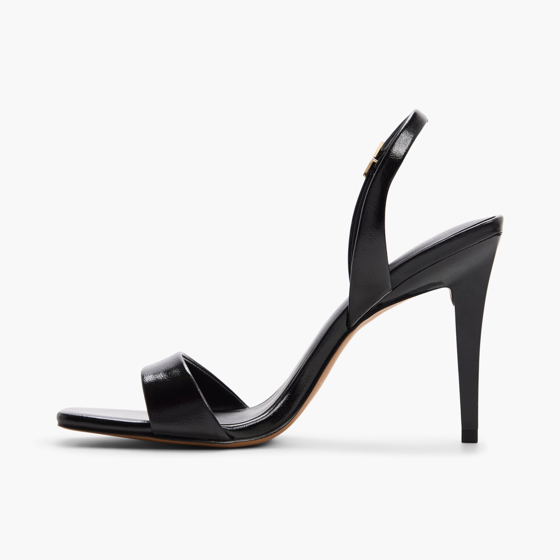 Side view of Black Andraya Heeled Sandals