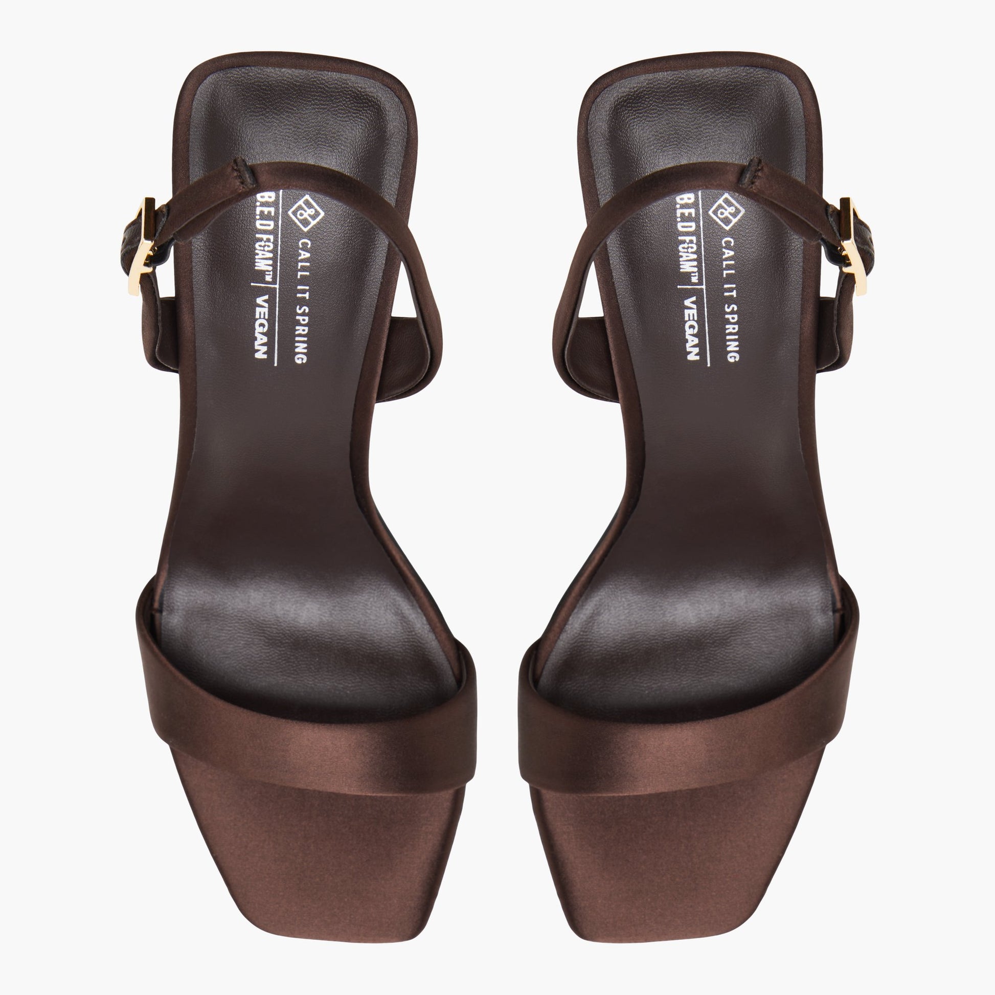 Top-down view of the Other brown Andraya Heeled Sandals