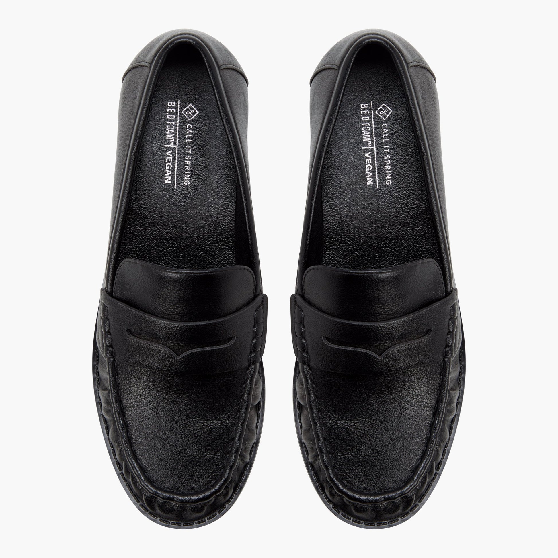 Top-down view of the Black Bobbyy Loafers