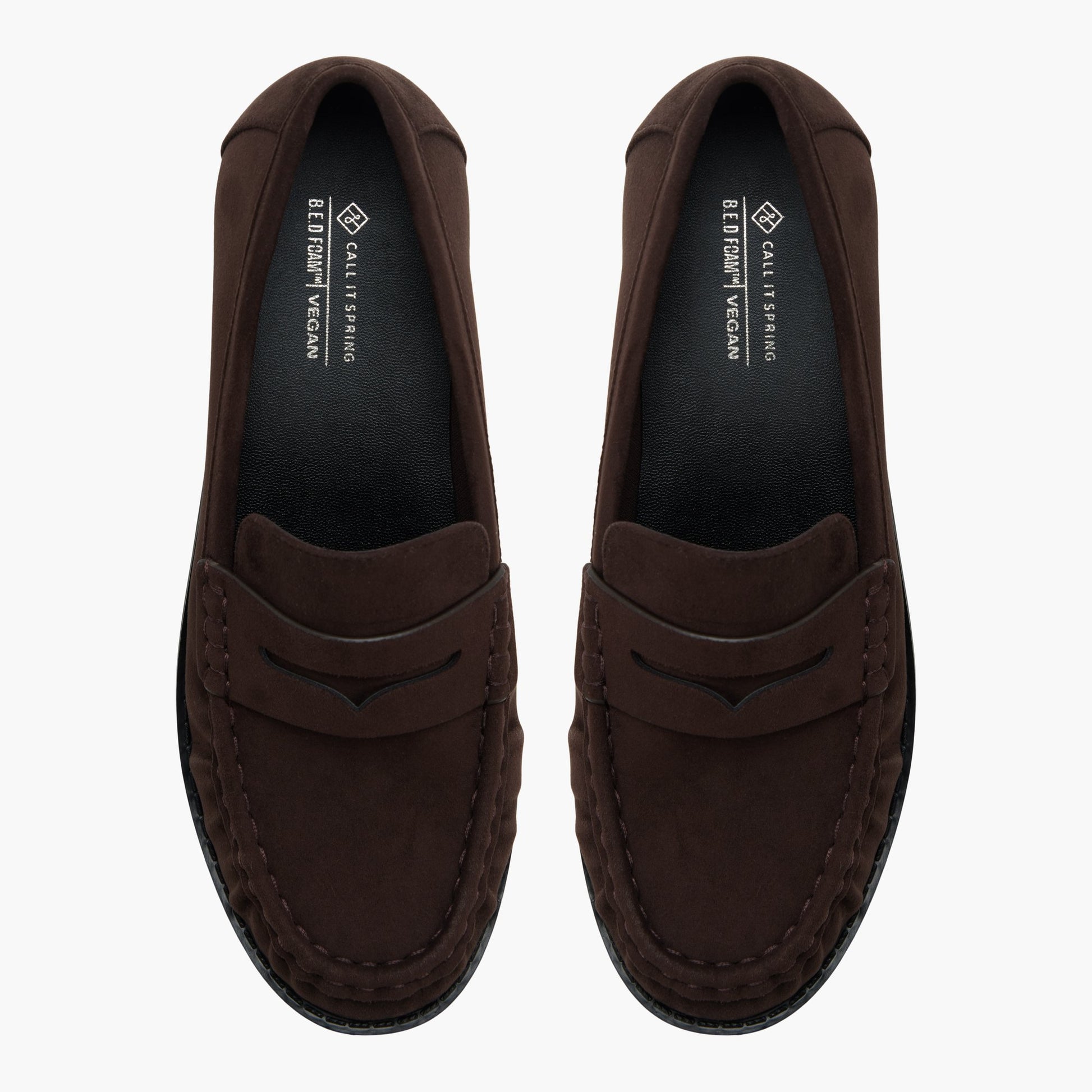 Top-down view of the Dark brown Bobbyy Loafers