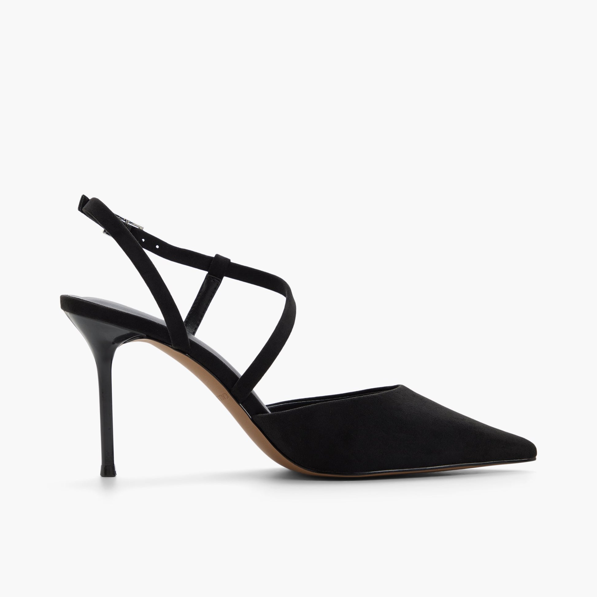 Vue latérale de Noir Janicka Escarpins à brides arrières