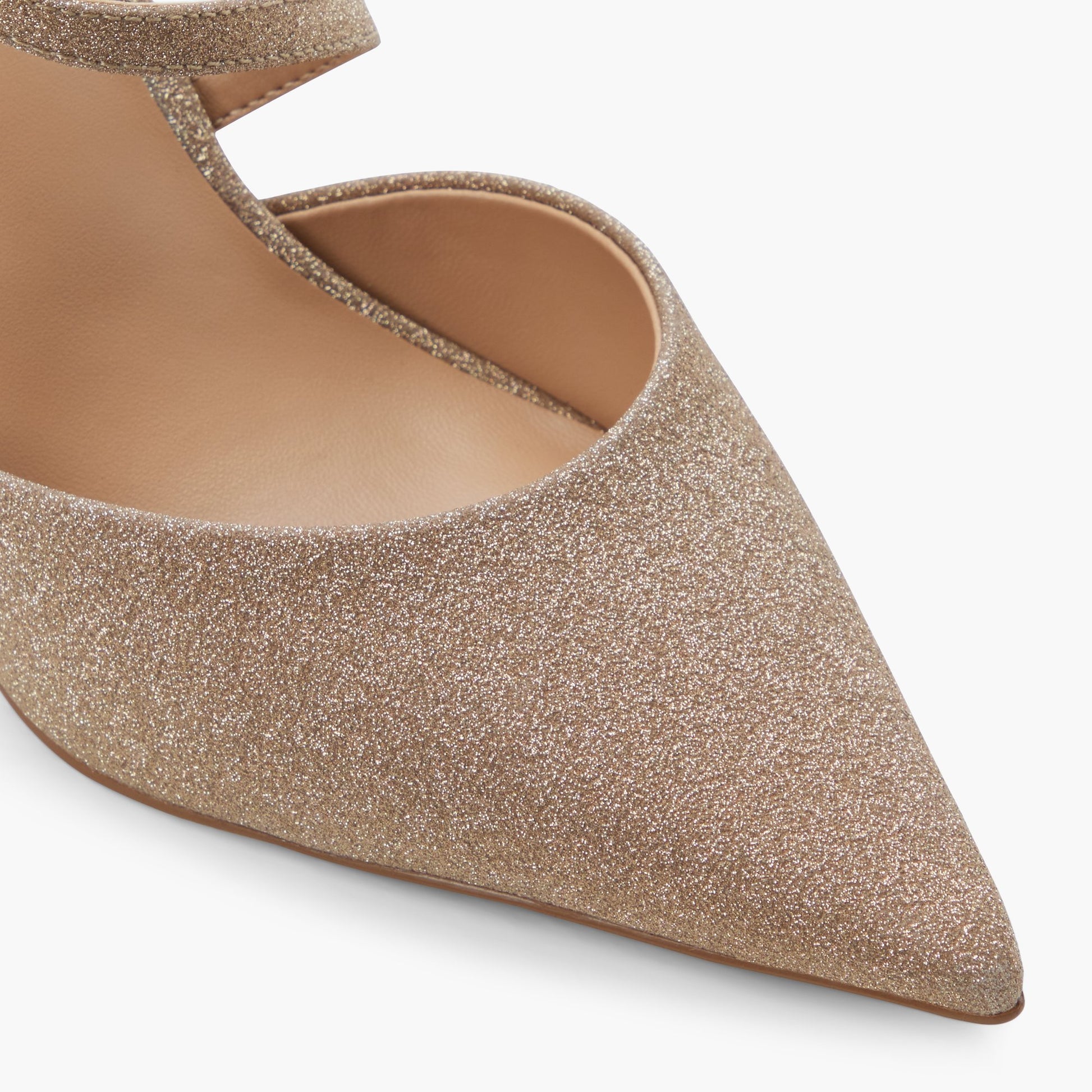 Close-up of the Bronze Janicka Strappy Slingback Pumps