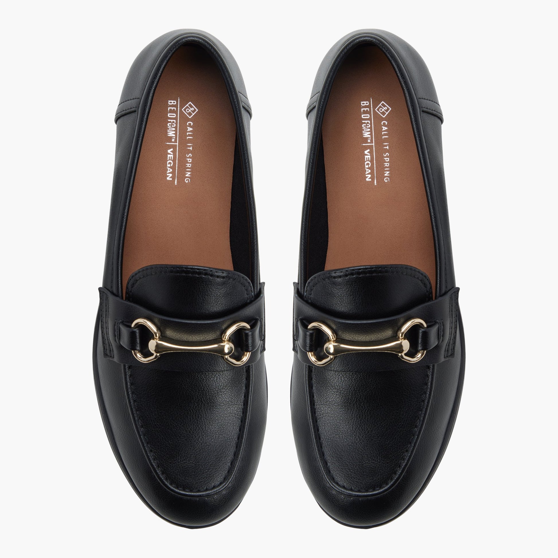 Top-down view of the Black Proper Loafers