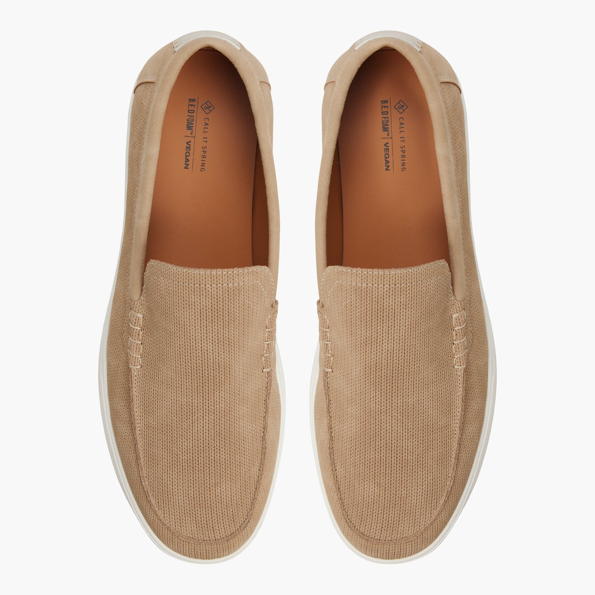 Top-down view of the Beige Casabolt Loafers