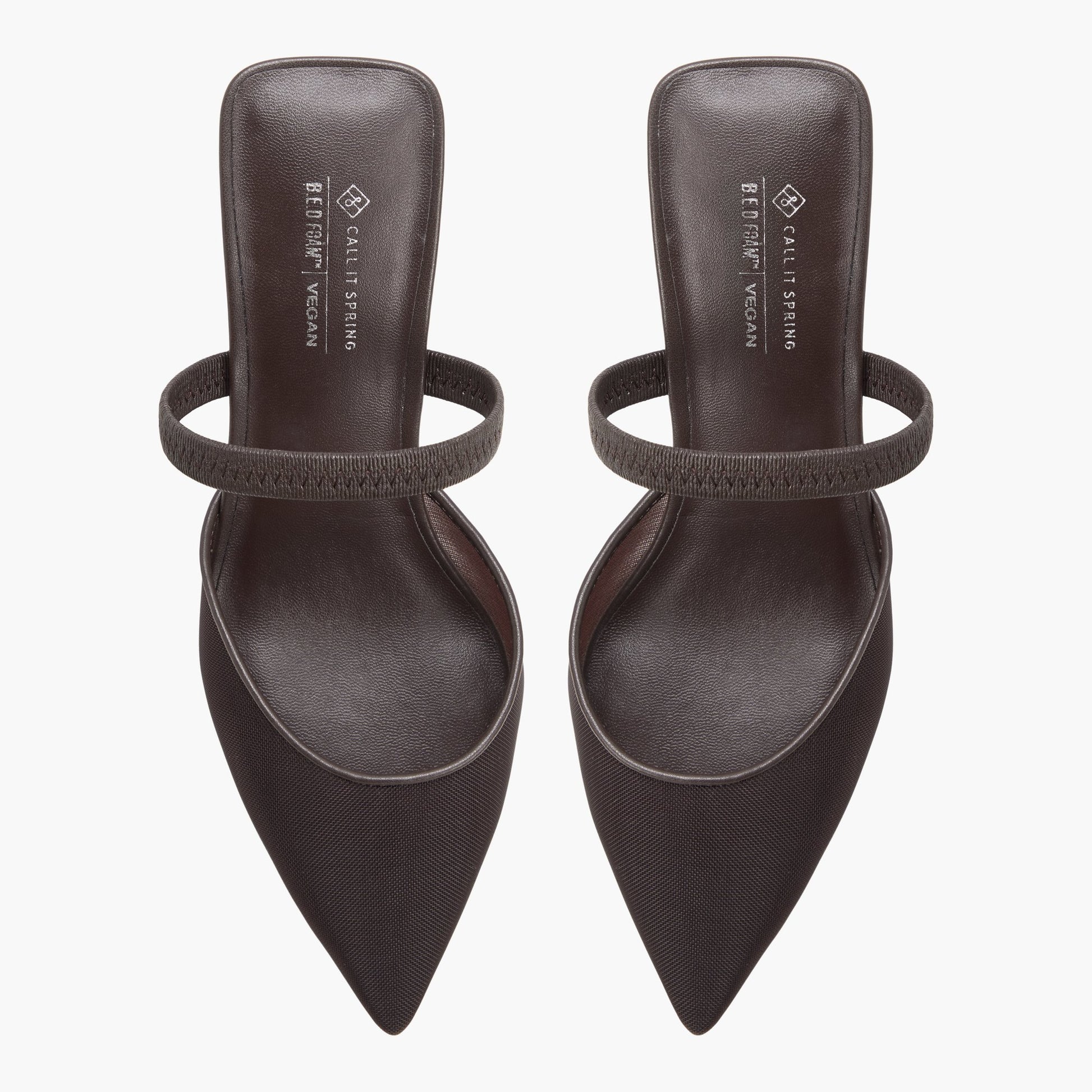 Top-down view of the Other brown Zaydan Mid Heels