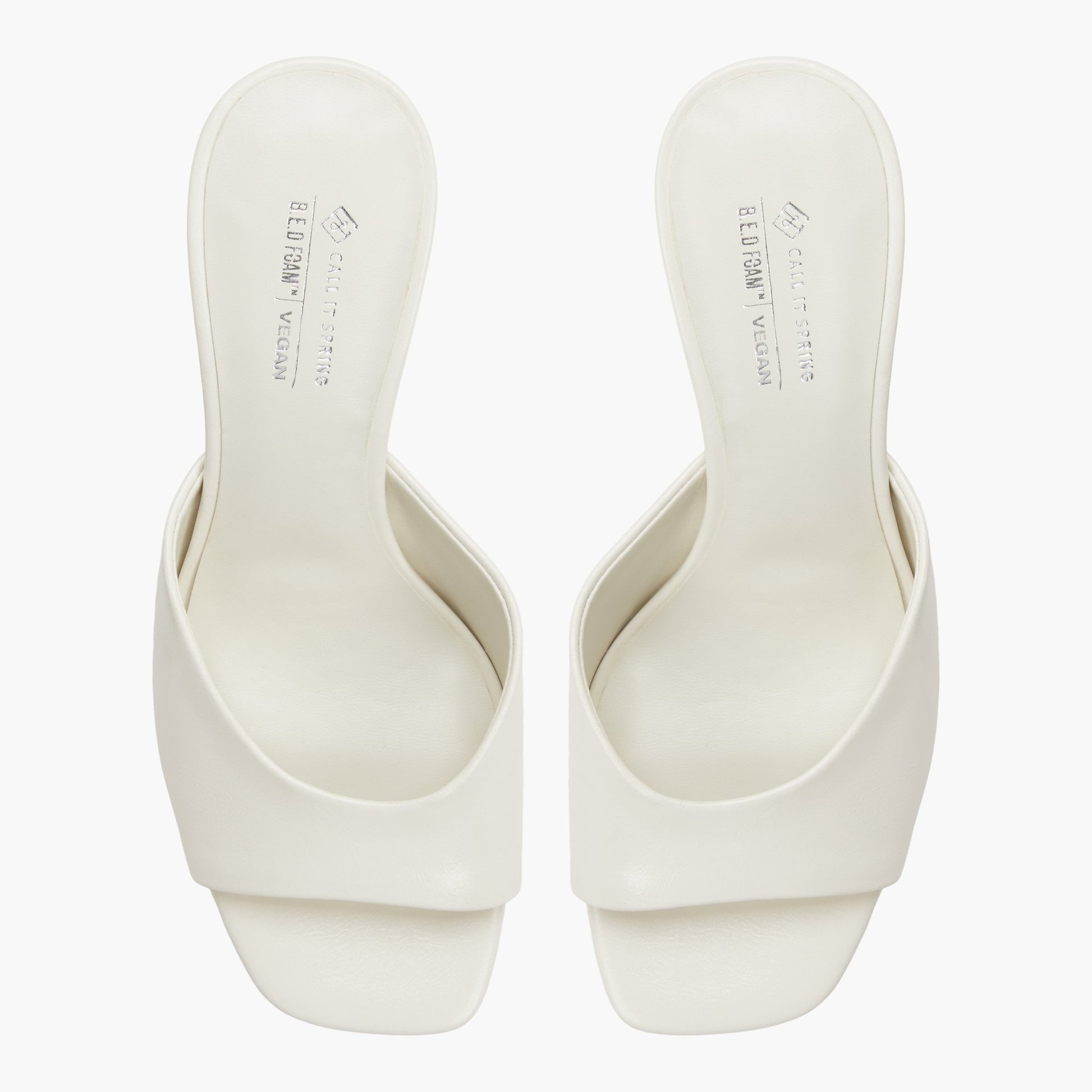 Test FR:Top-down view of the Blanc Anneli Sandales mules à talons