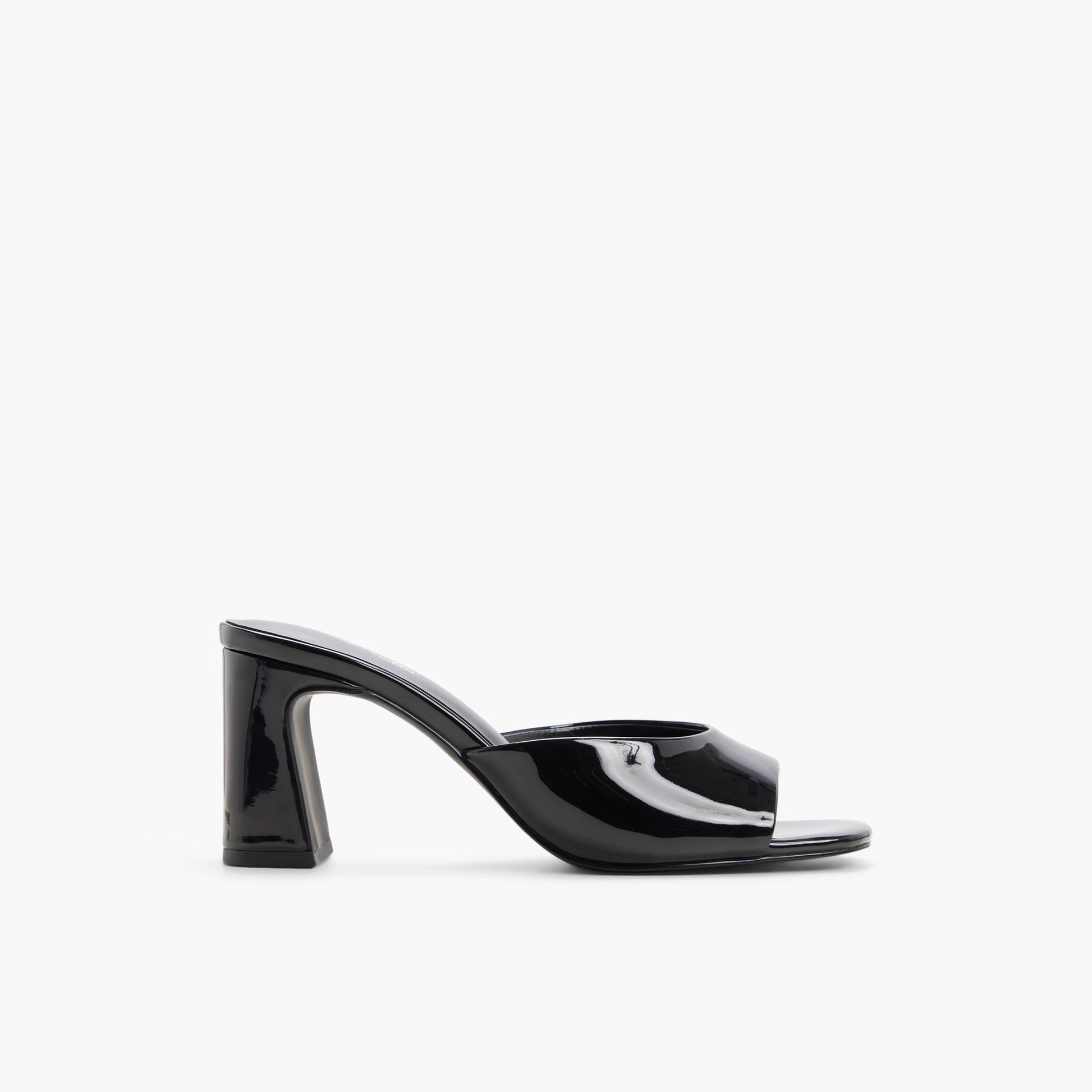 Main View of Black Anneli Heeled Mule Sandals for Womens