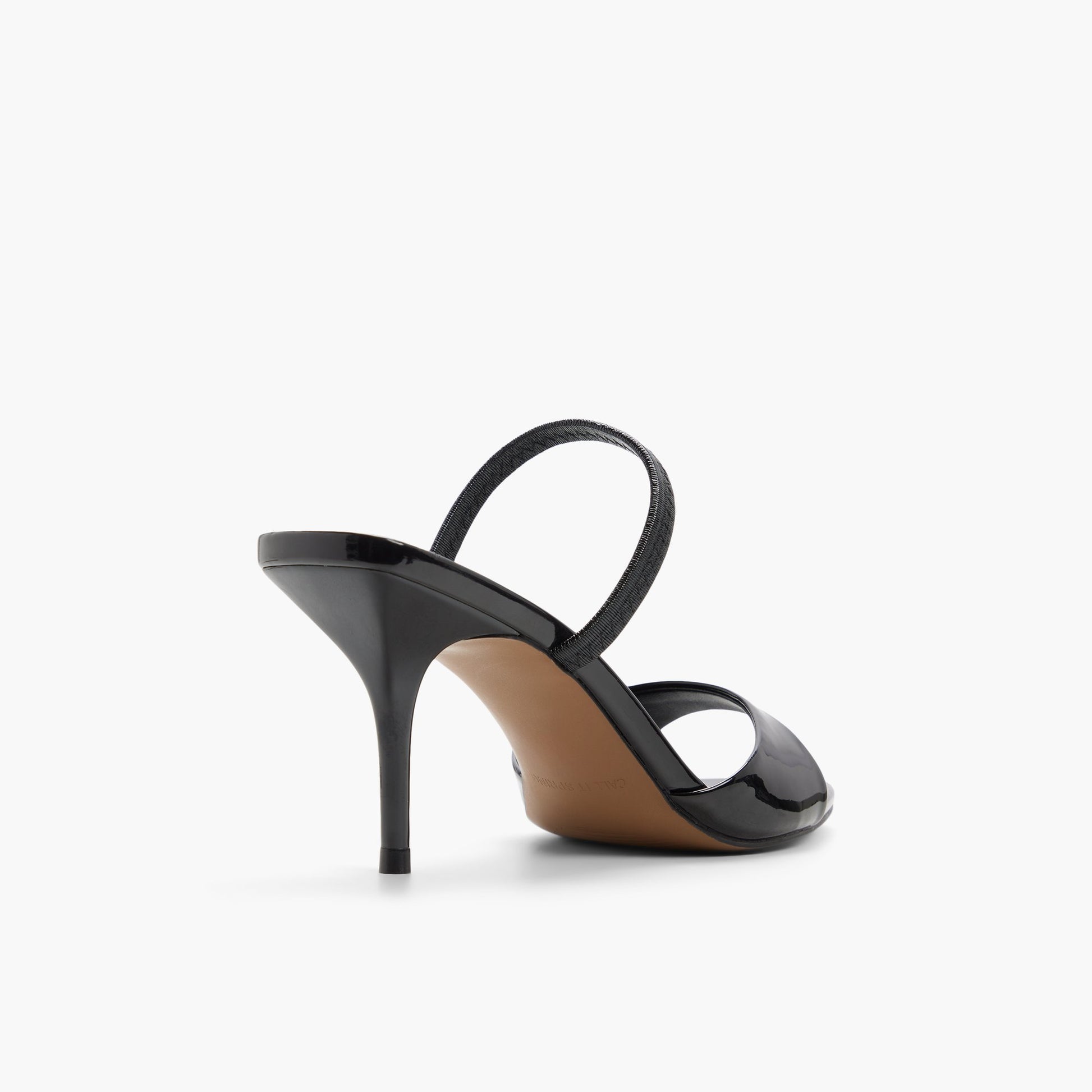 Three-quarter angle of Black Elluna Heeled Sandals's back side