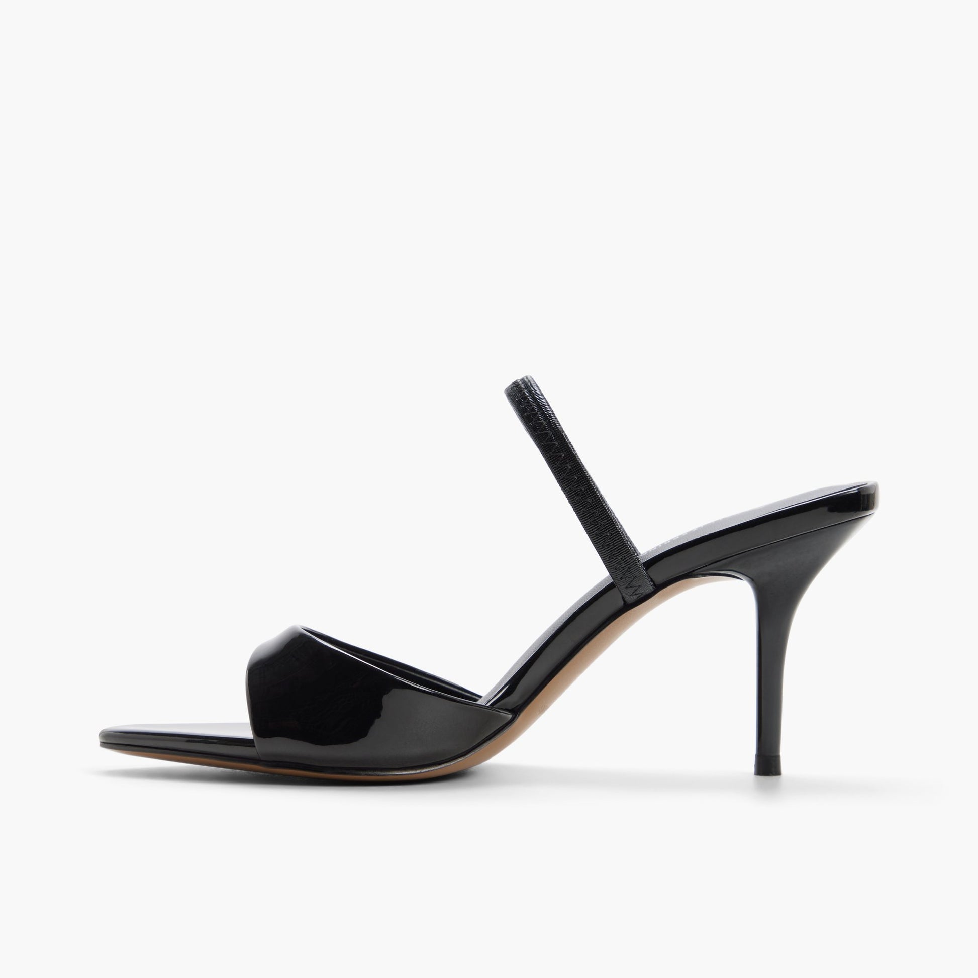 Side view of Black Elluna Heeled Sandals