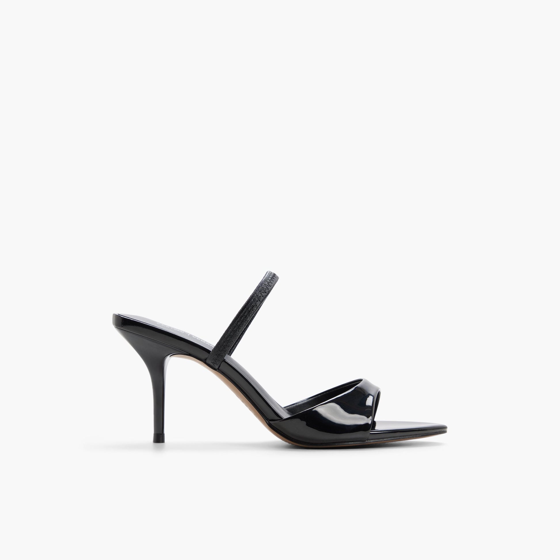 Main View of Black Elluna Heeled Sandals for Womens