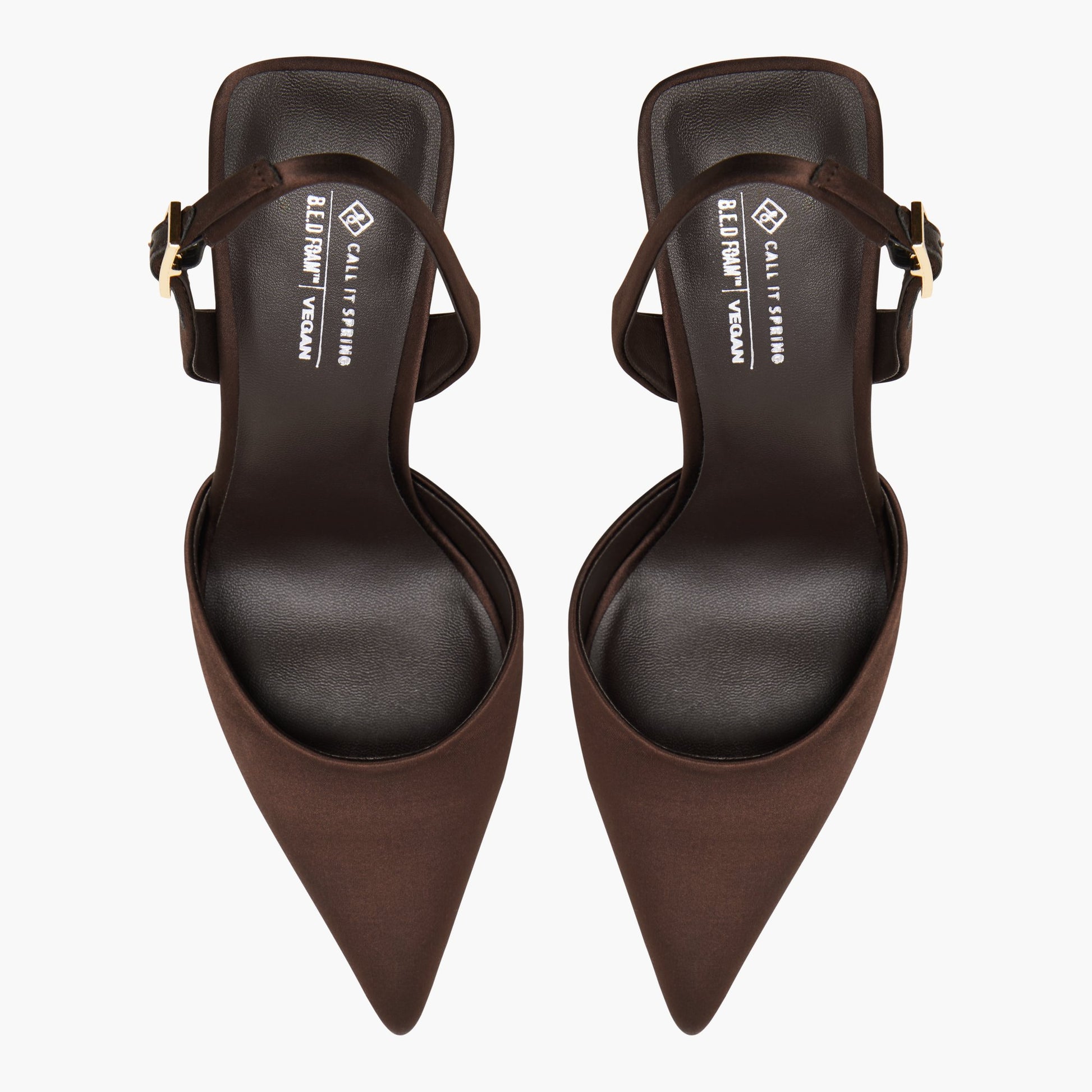 Top-down view of the Other brown Demuree Slingback Pumps