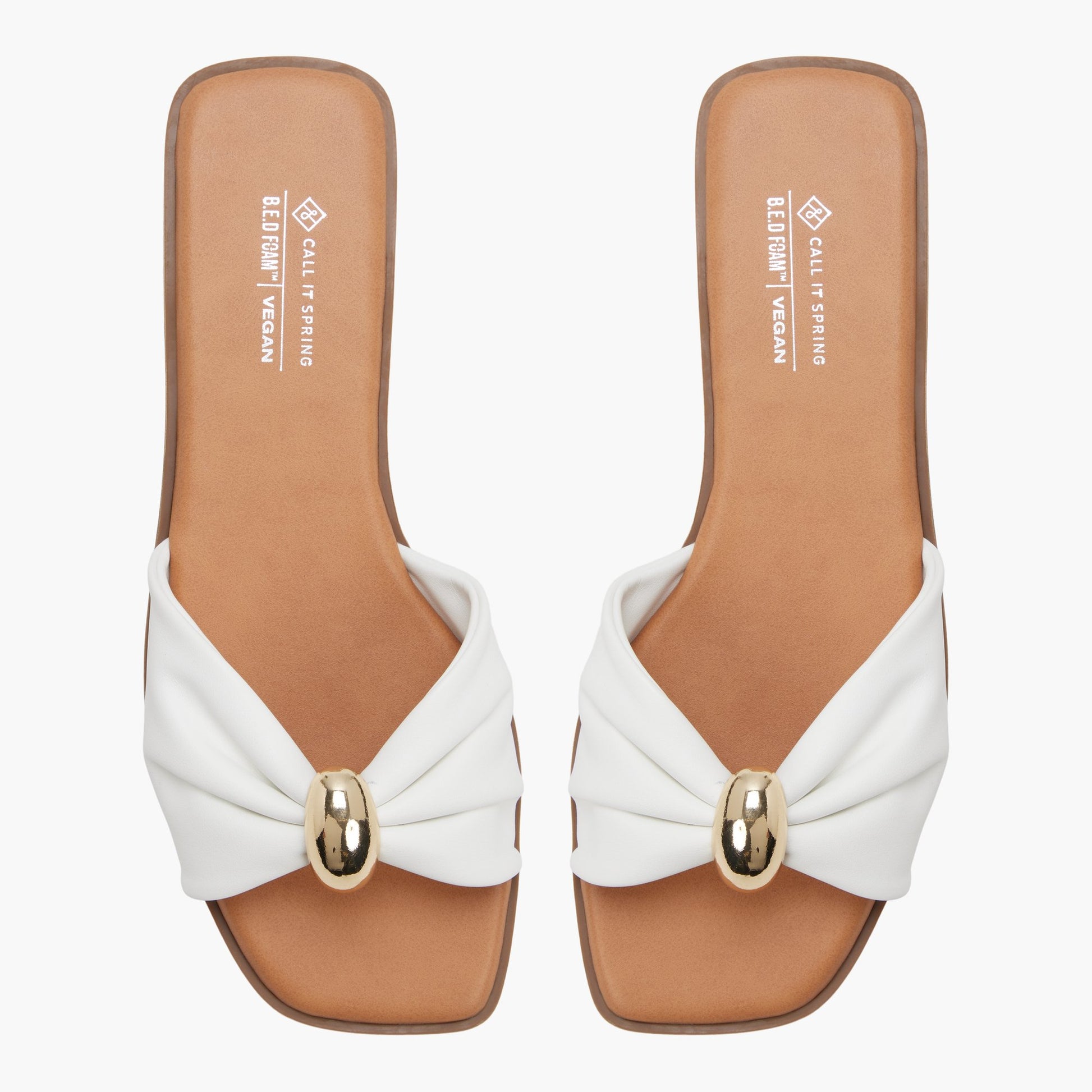 Vue de dessus de la Blanc Cammiee Claquettes