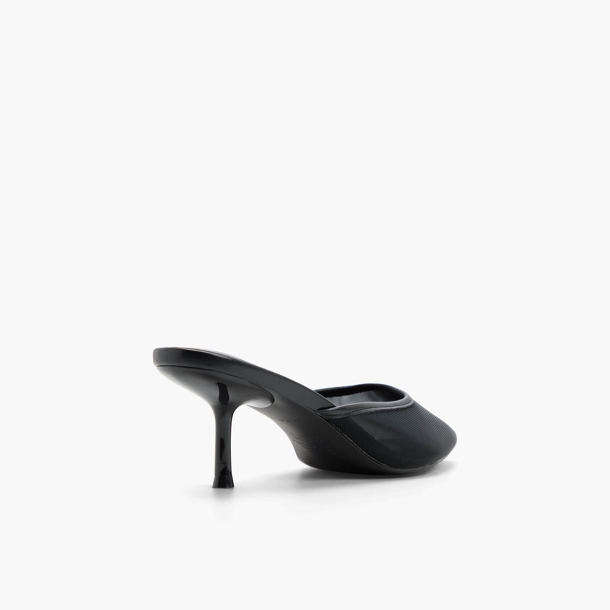 Three-quarter angle of Black Era Kitten Heel Mules's back side