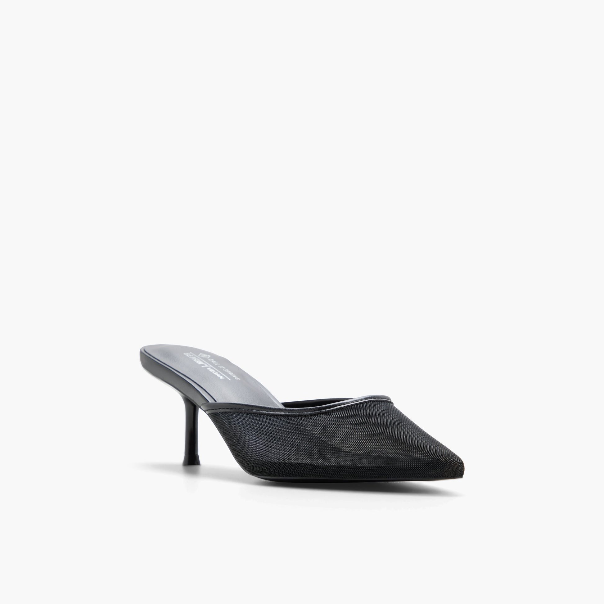 Three-quarter angle of Black Era Kitten Heel Mules's front side