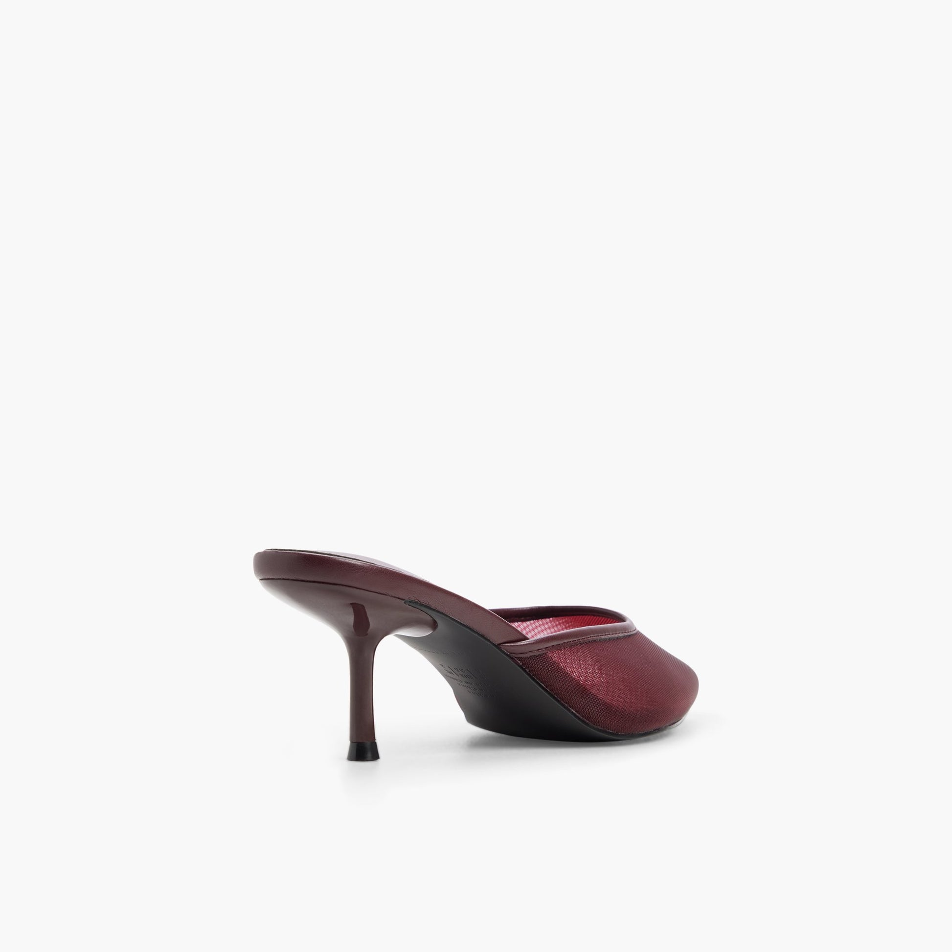 Three-quarter angle of Bordo Era Kitten Heel Mules's back side