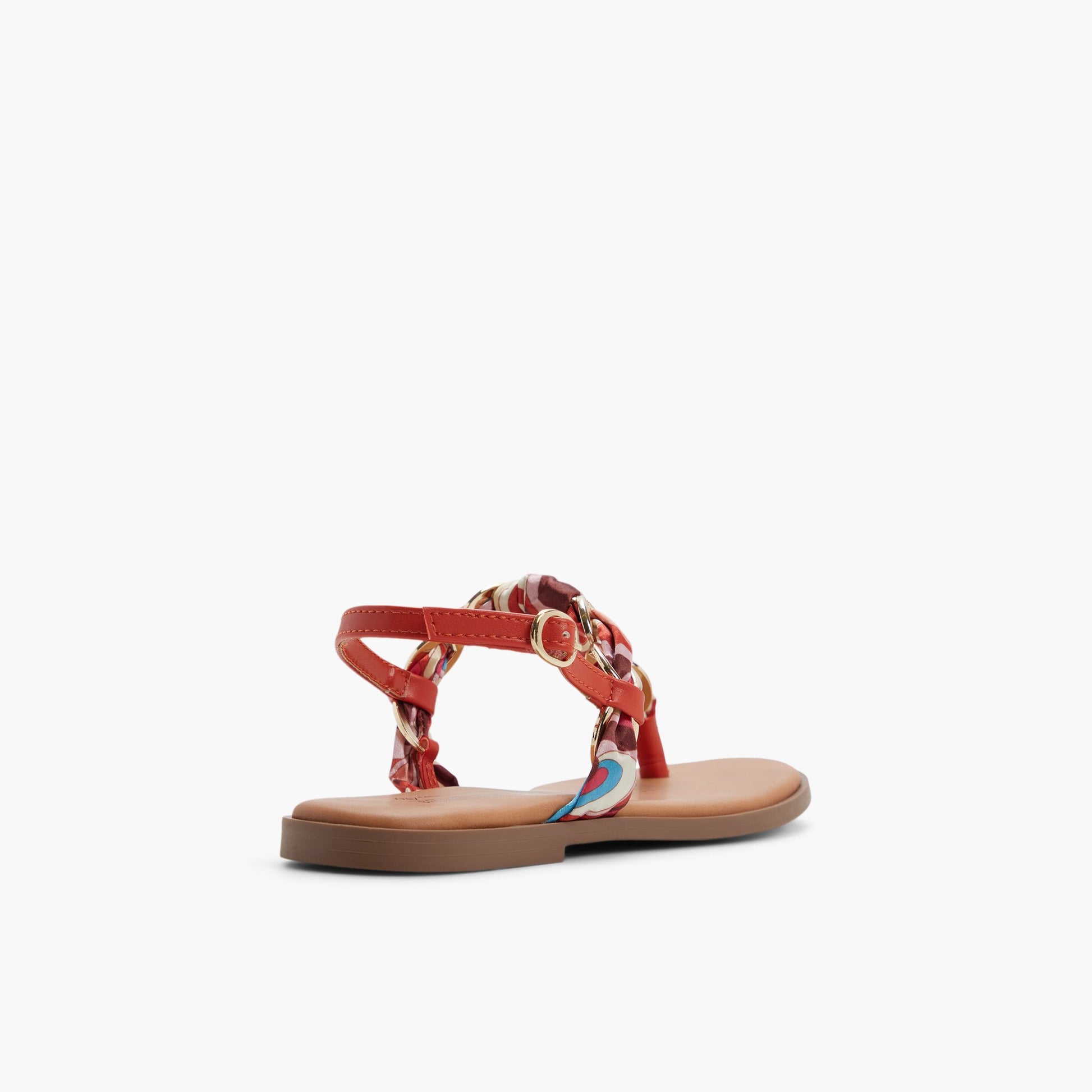 Angle de trois quarts de l'arrière de Orange Ravennaa Sandales tongs