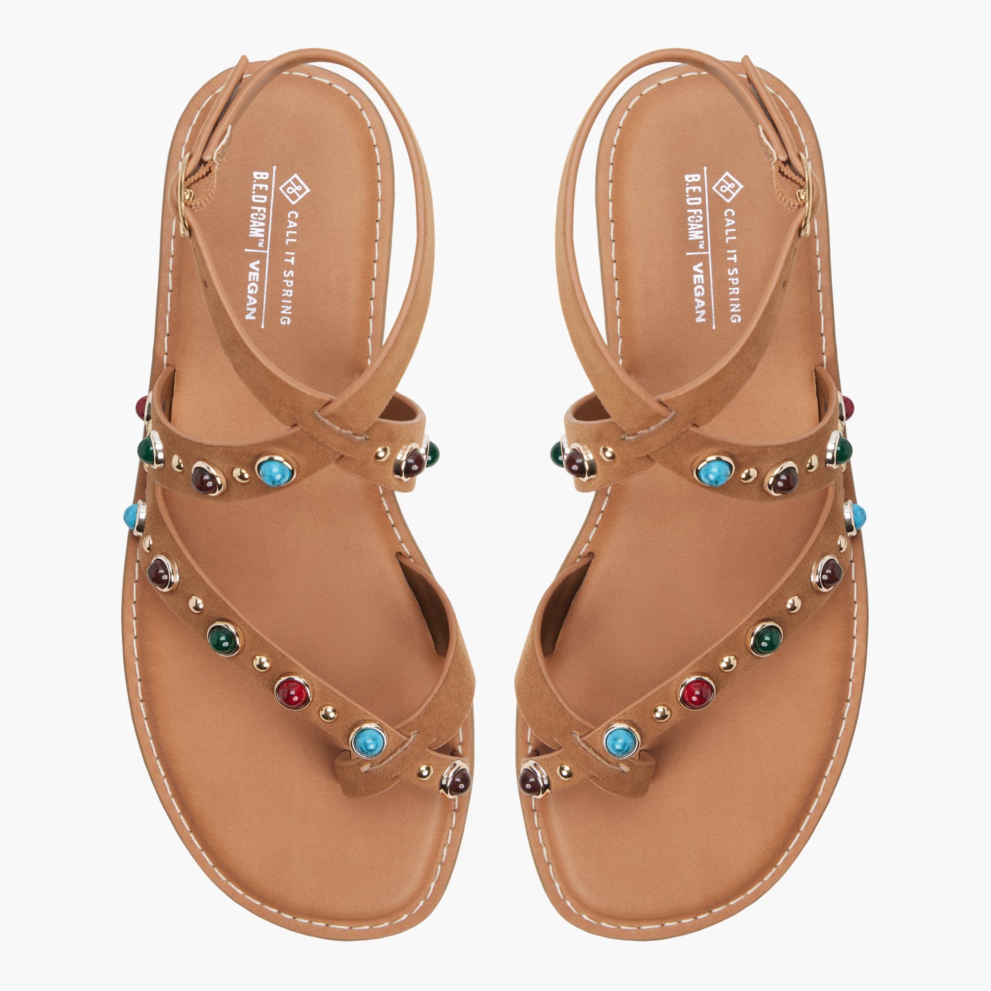 Test FR:Top-down view of the Beige foncé Olympiaa Sandales à brides