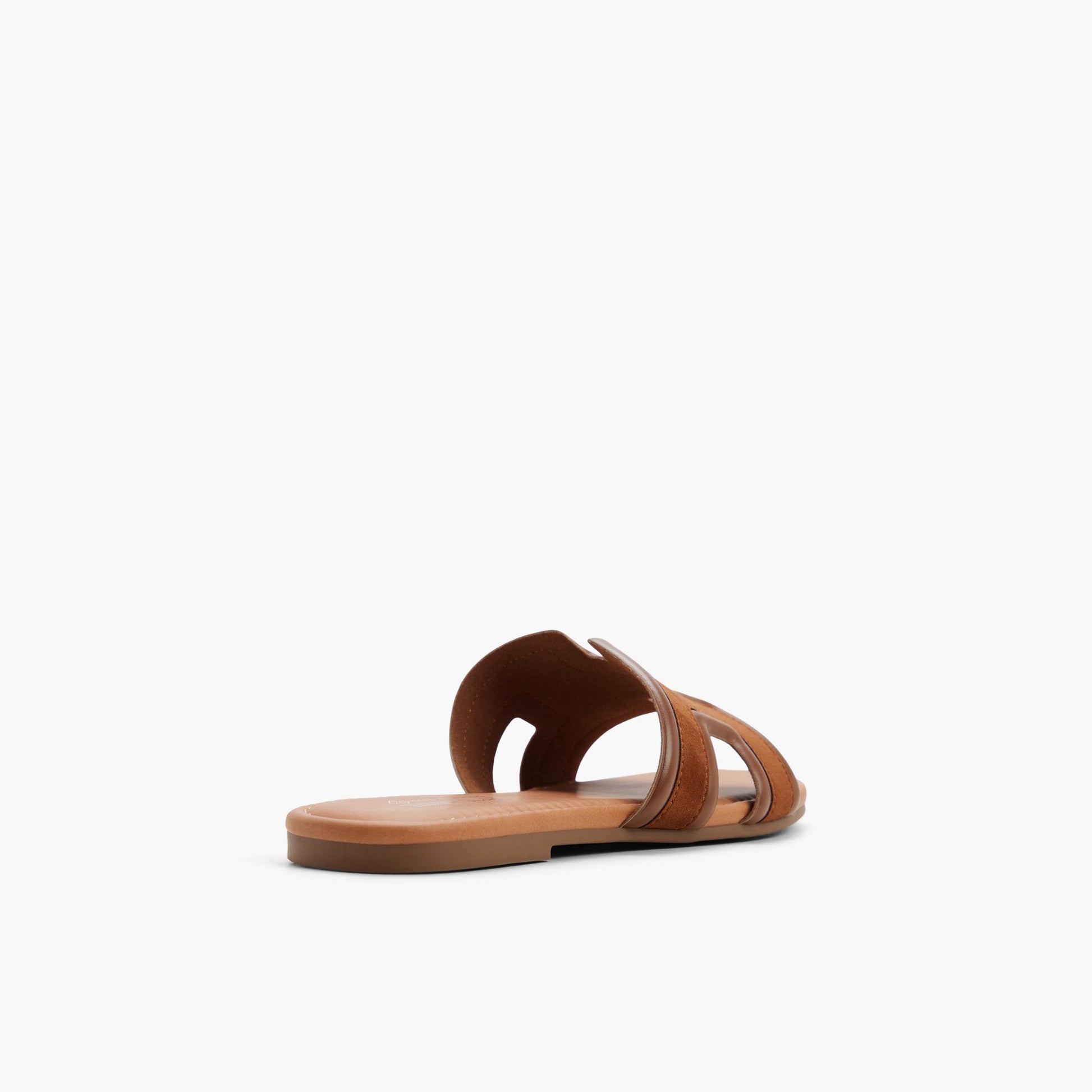 Three-quarter angle of Cognac Kamiko Slides's back side