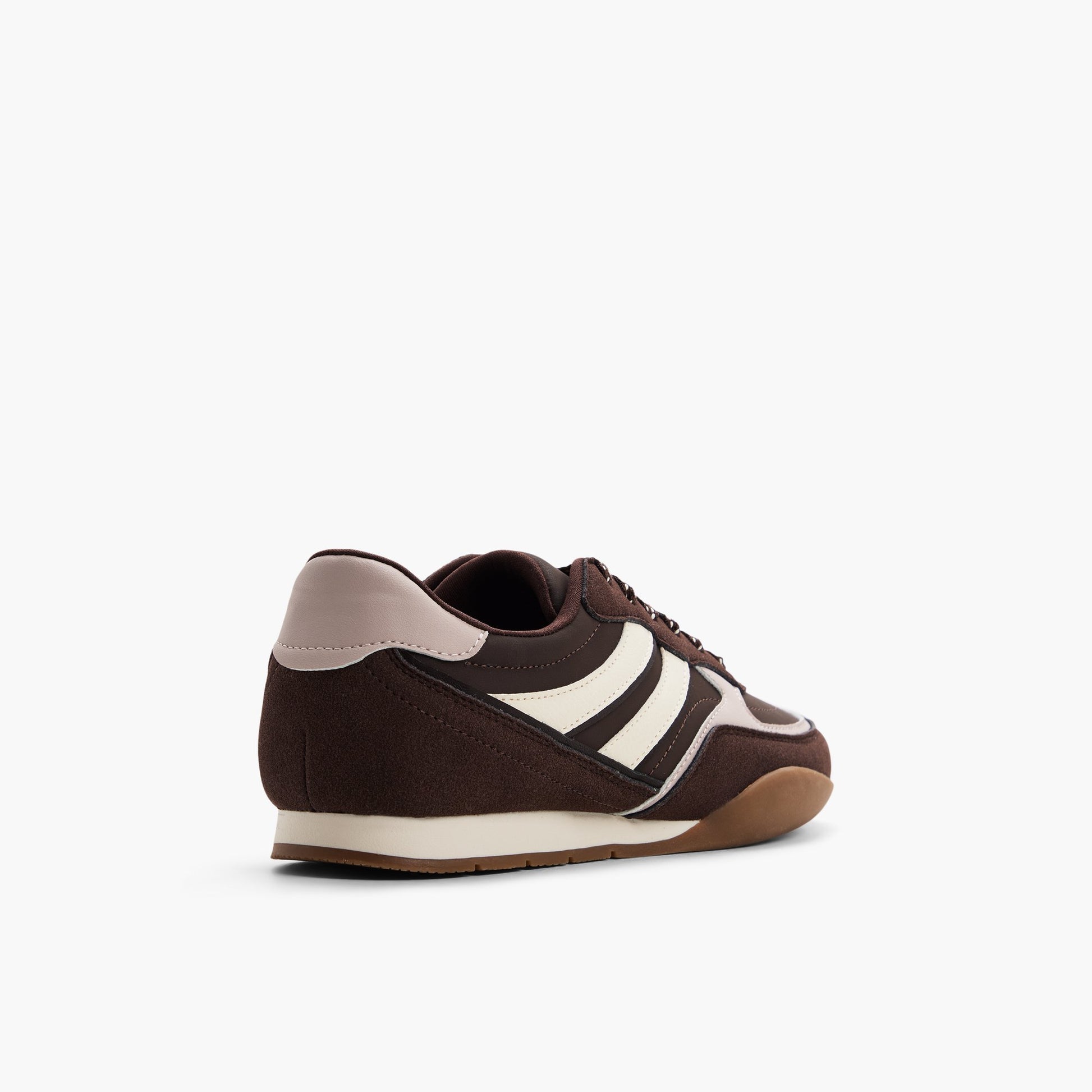 Test FR:Three-quarter angle of Brun multicolore Simonne Sneakers's back side