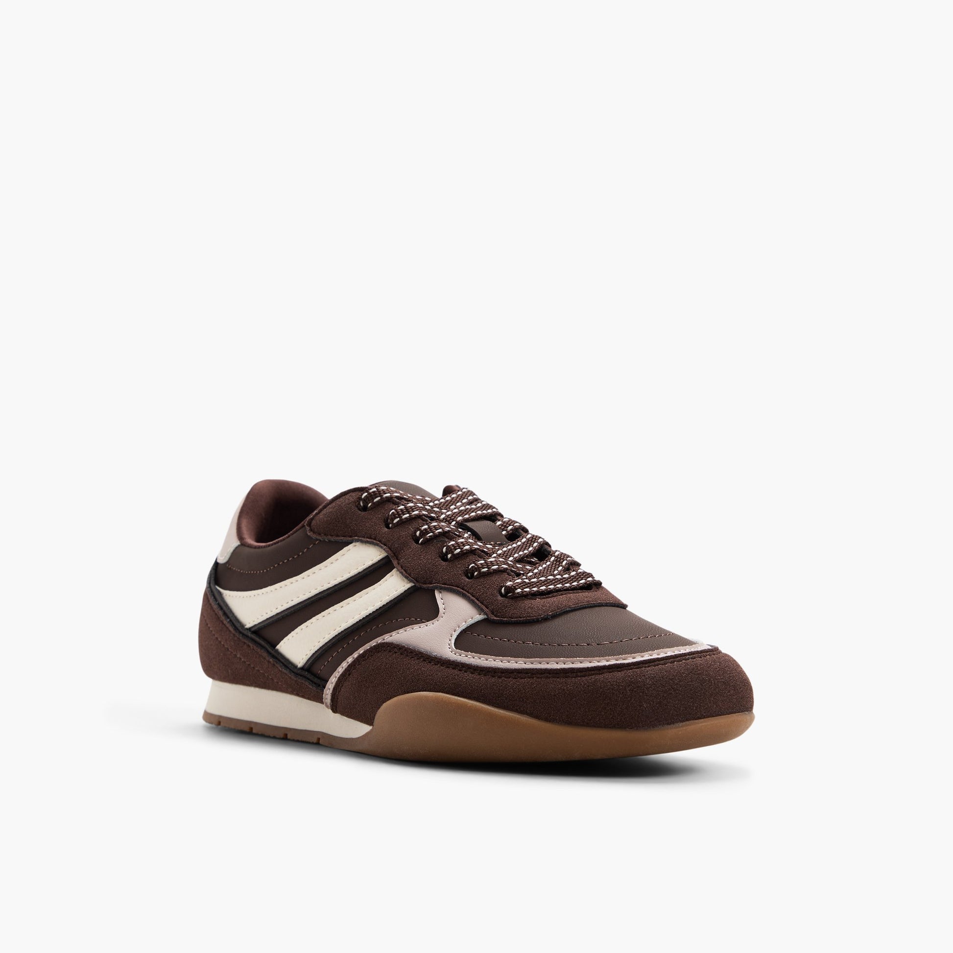 Test FR:Three-quarter angle of Brun multicolore Simonne Sneakers's front side