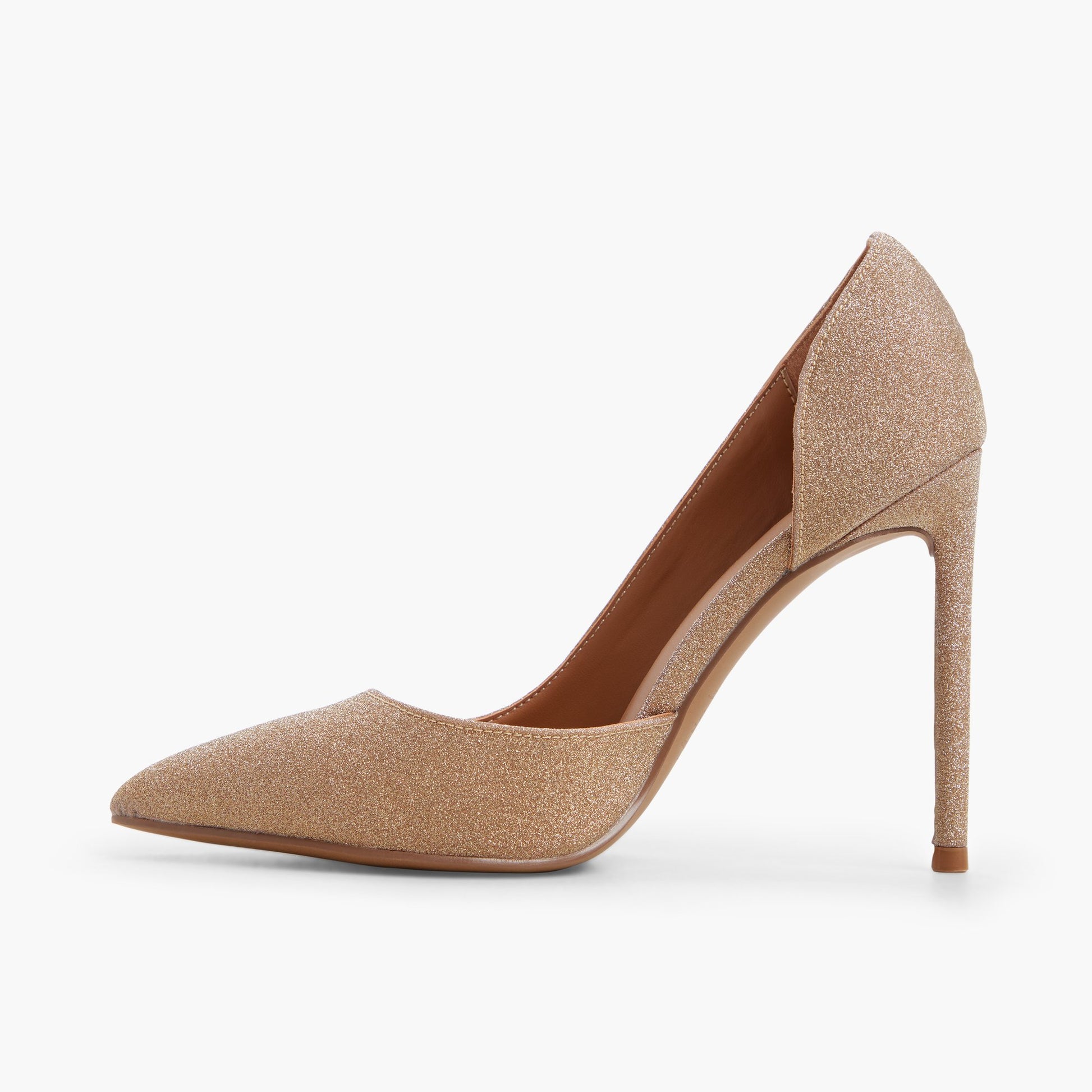 Side view of Bronze Mesmerize High Heel Pumps