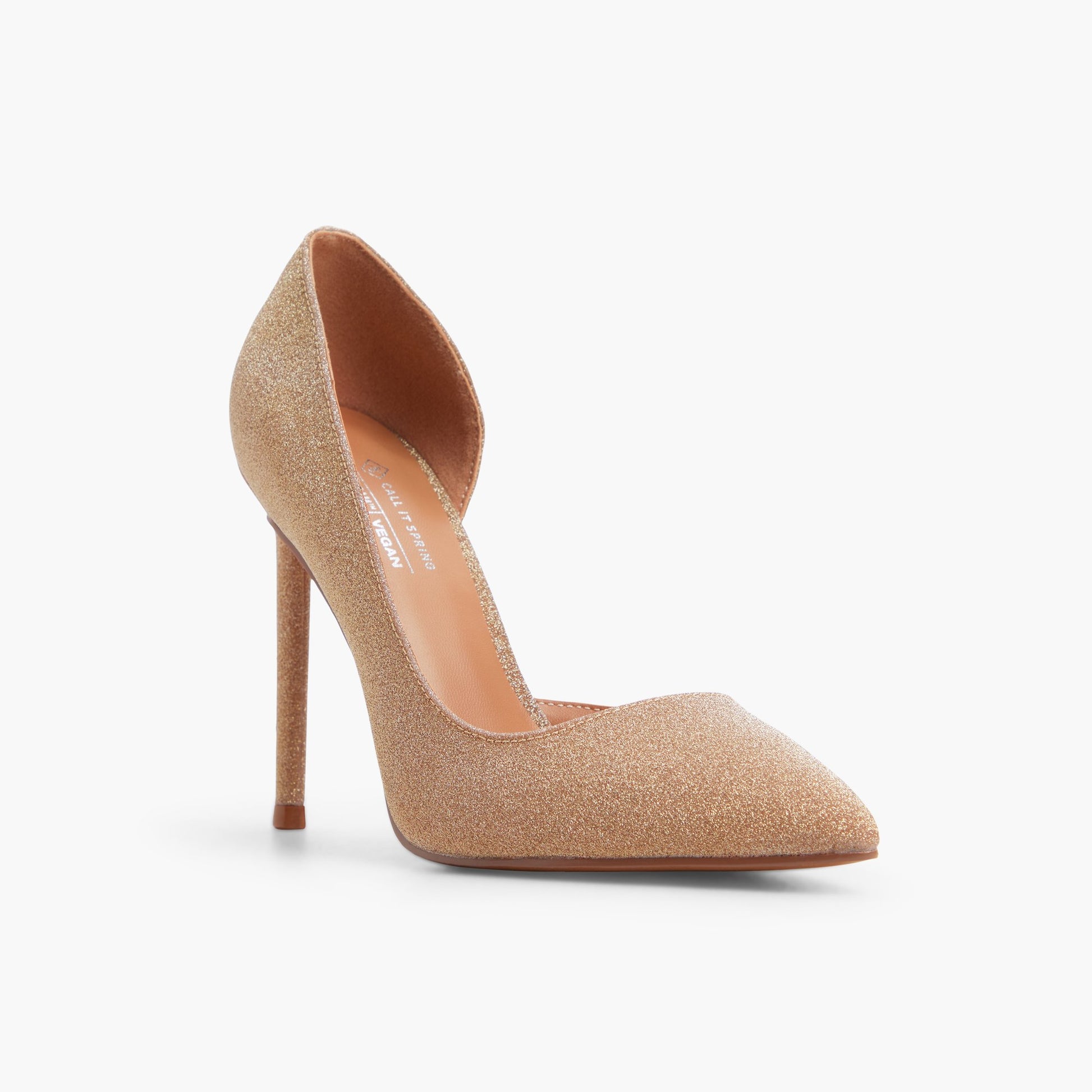 Three-quarter angle of Bronze Mesmerize High Heel Pumps's front side