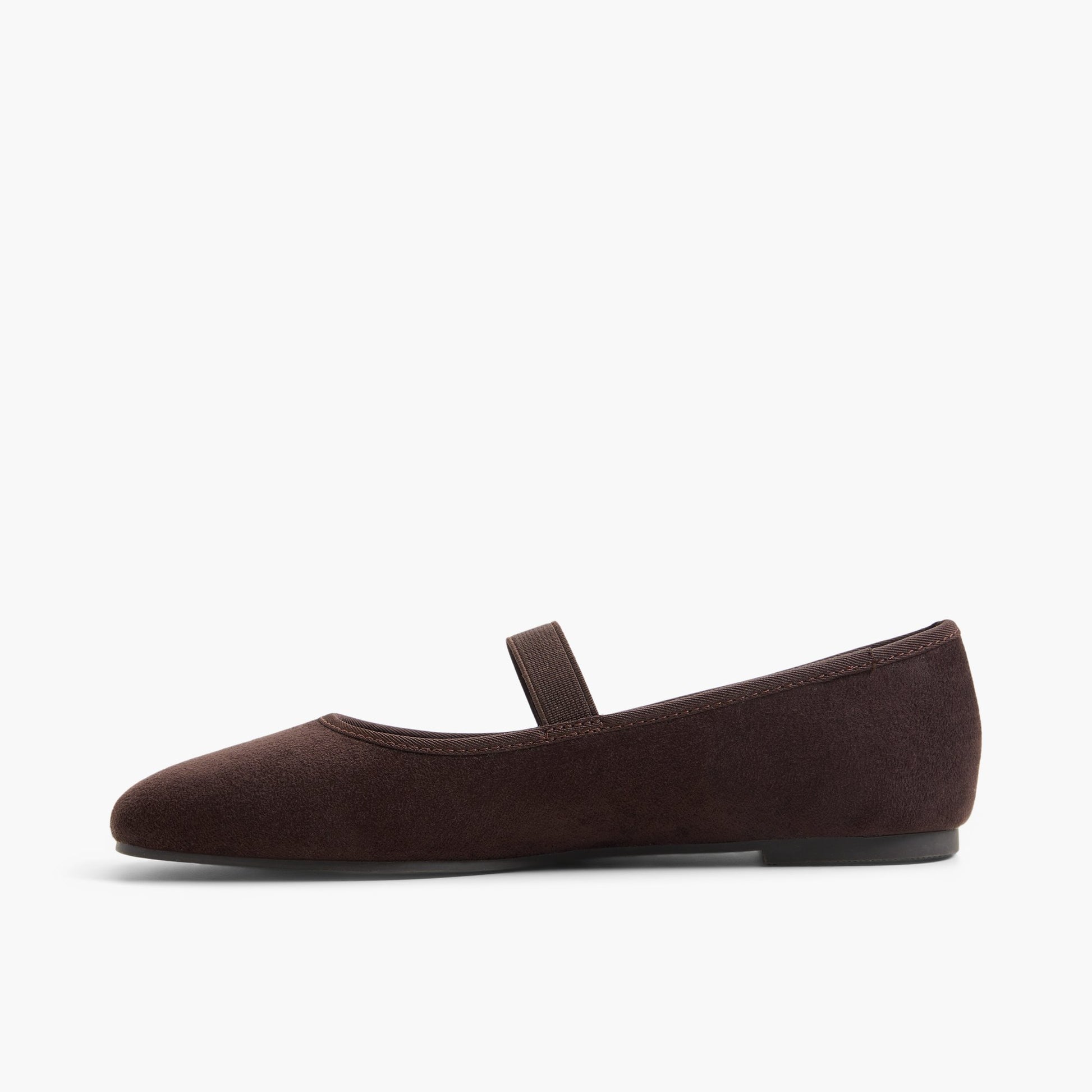 Test FR:Side view of Brun foncé Jonnie Mary Janes