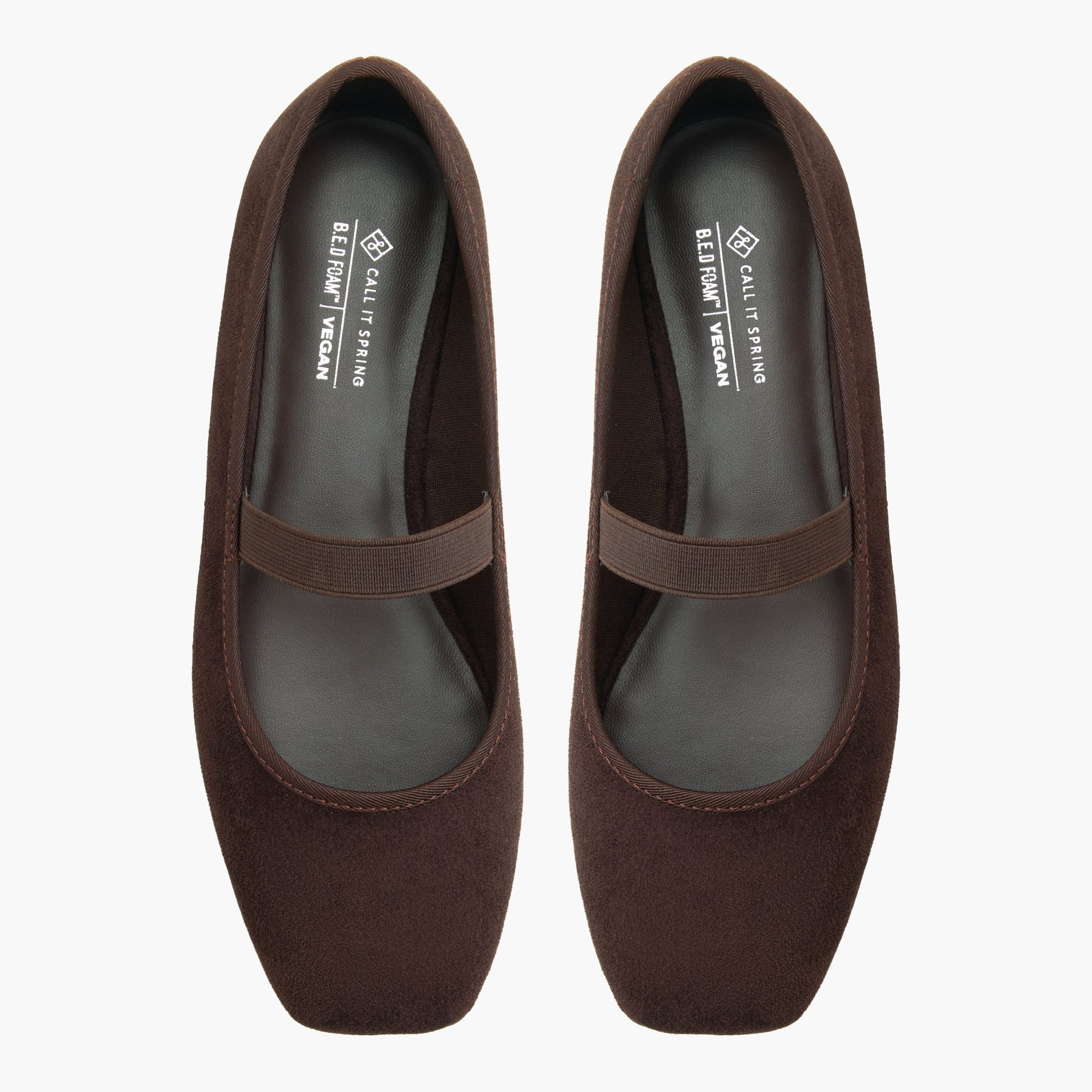 Test FR:Top-down view of the Brun foncé Jonnie Mary Janes