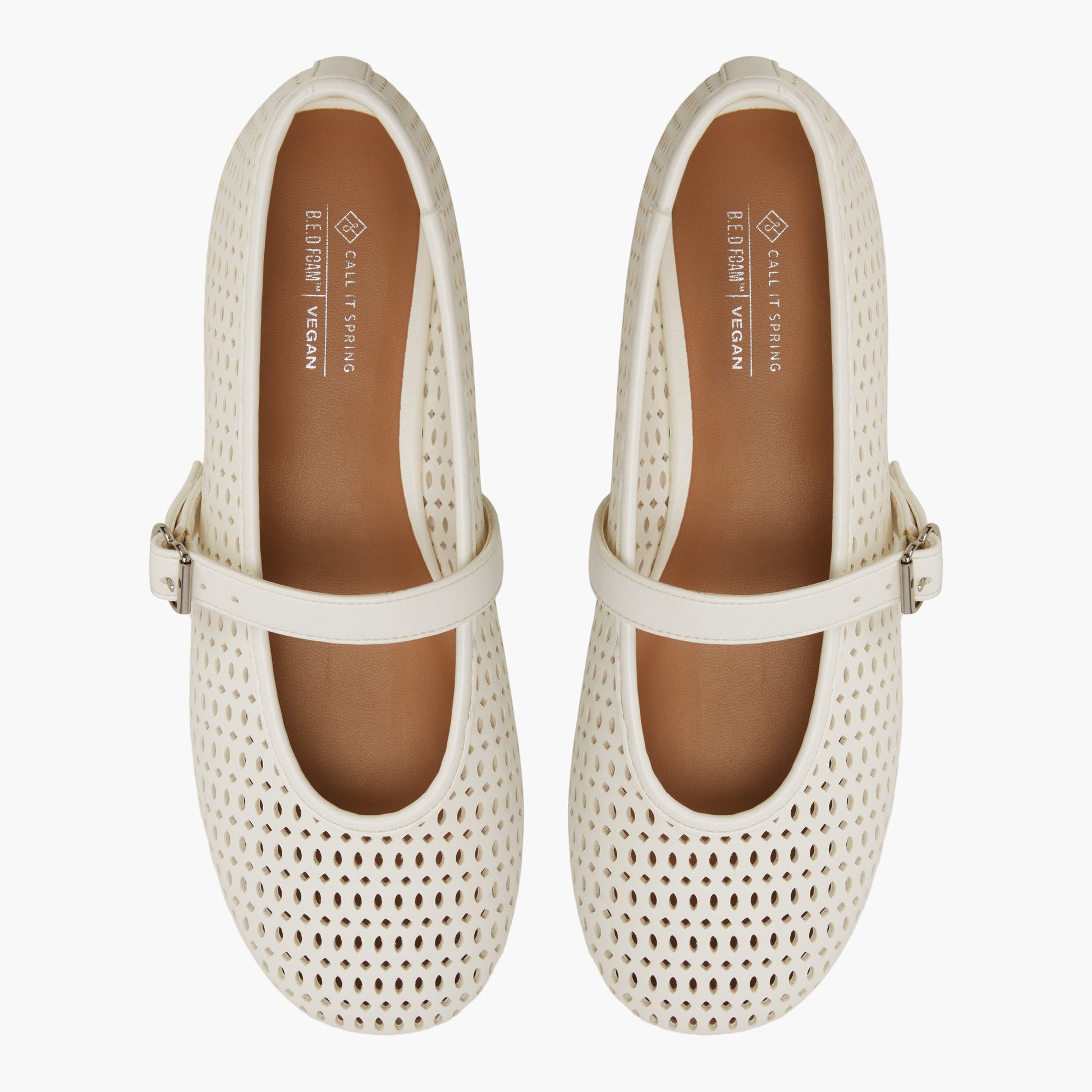 Test FR:Top-down view of the Autre blanc Elyiaa Mary Janes