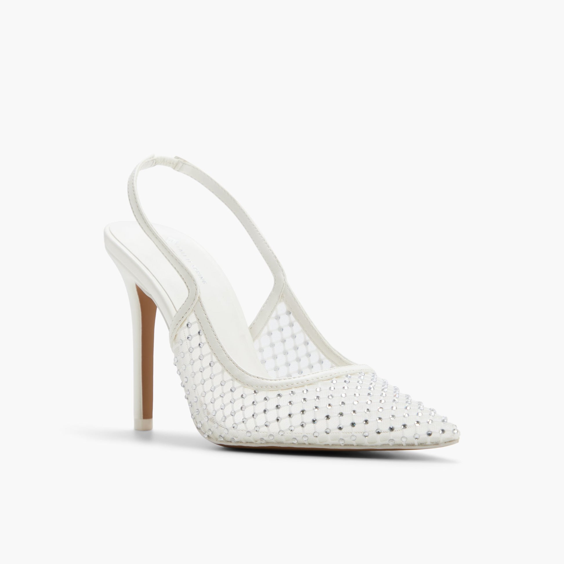 Test FR:Three-quarter angle of Blanc Azita Talons hauts à bride arrière's front side