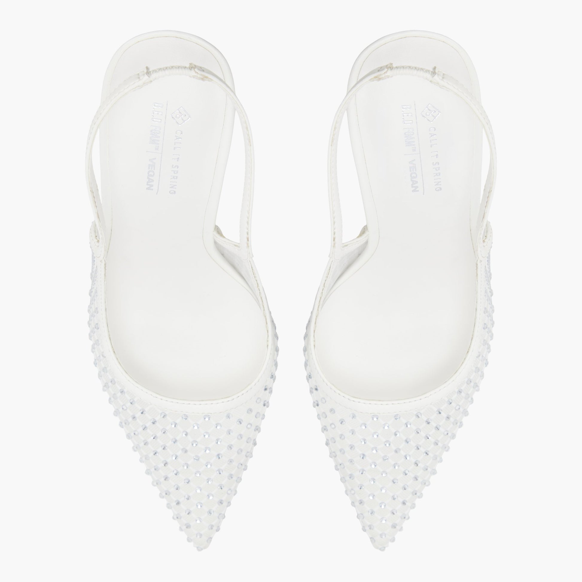 Test FR:Top-down view of the Blanc Azita Talons hauts à bride arrière