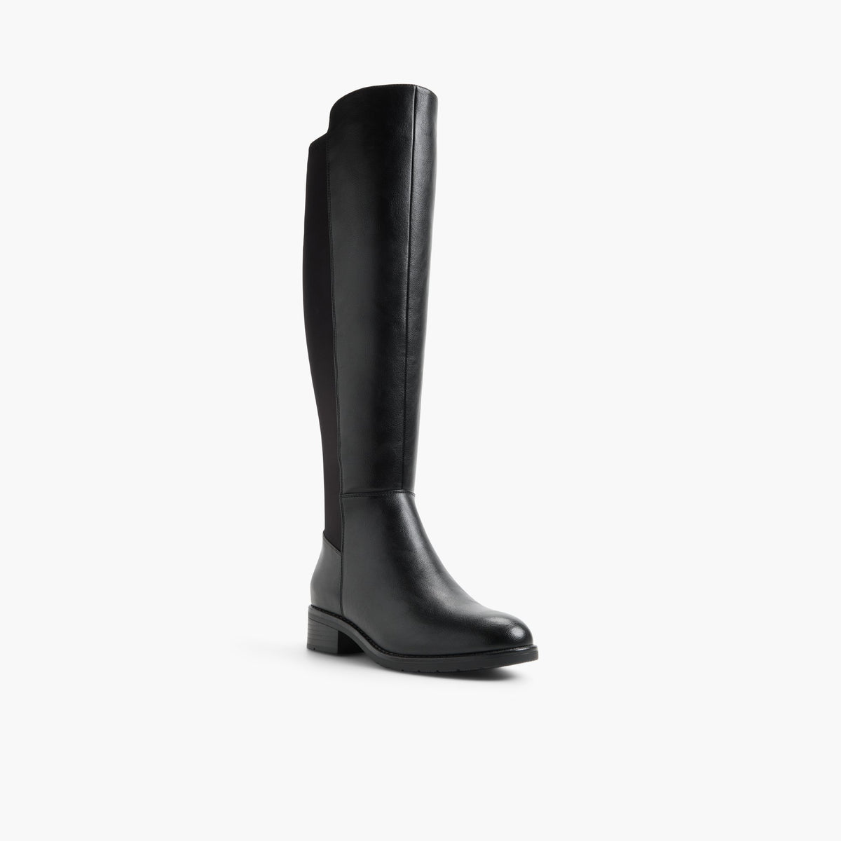 Angle de trois quarts de la face avant de Noir Elodyy Bottes hautes