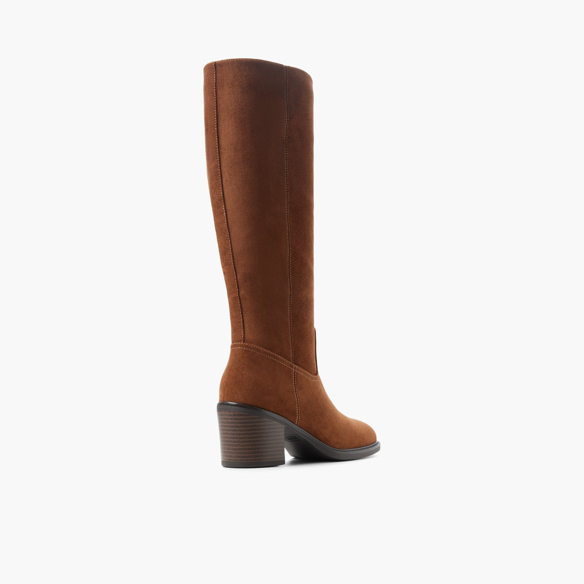 Three-quarter angle of Cognac Kirae Knee-High Boots's back side