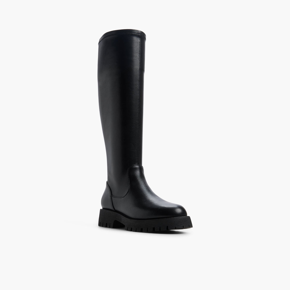 Angle de trois quarts de la face avant de Noir Irella Bottes hautes
