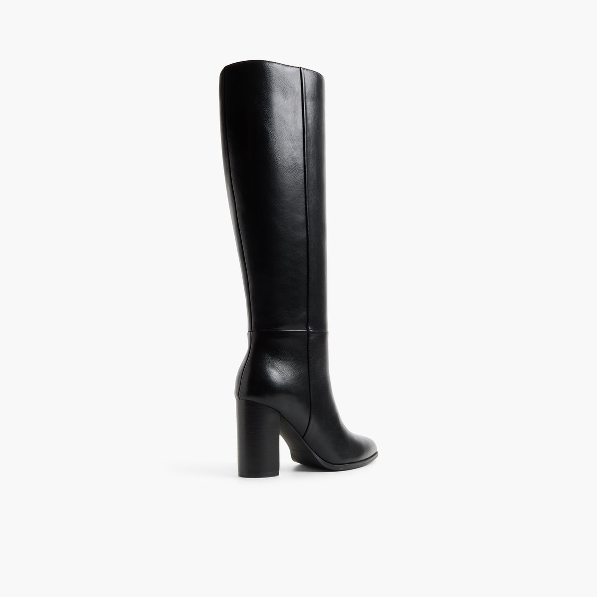 Three-quarter angle of Black Riiva Knee-High Boots's back side