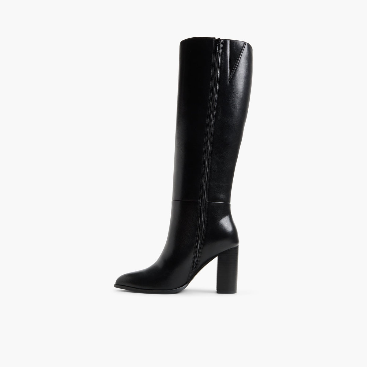 Side view of Black Riiva Knee-High Boots