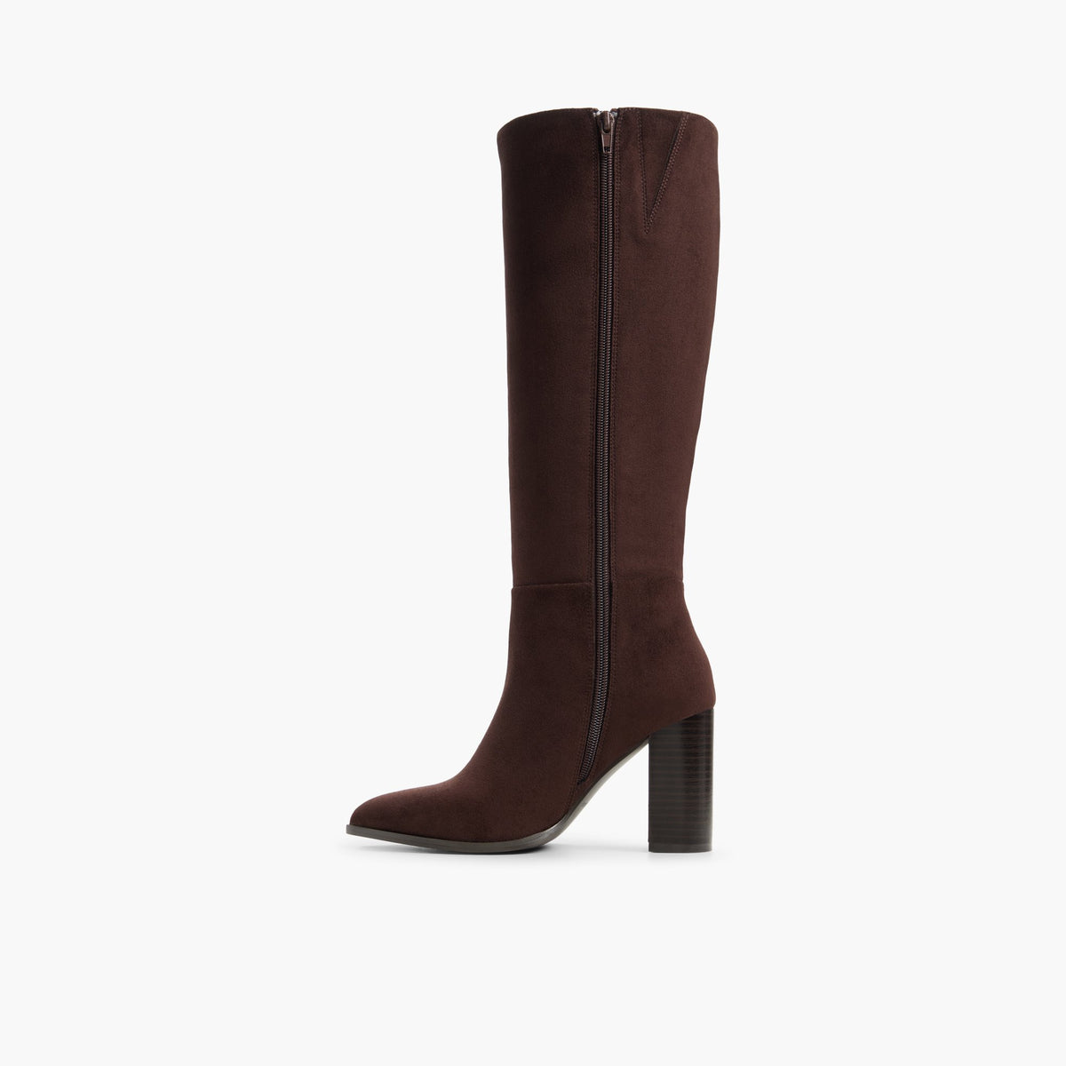 Side view of Dark brown Riiva Knee-High Boots