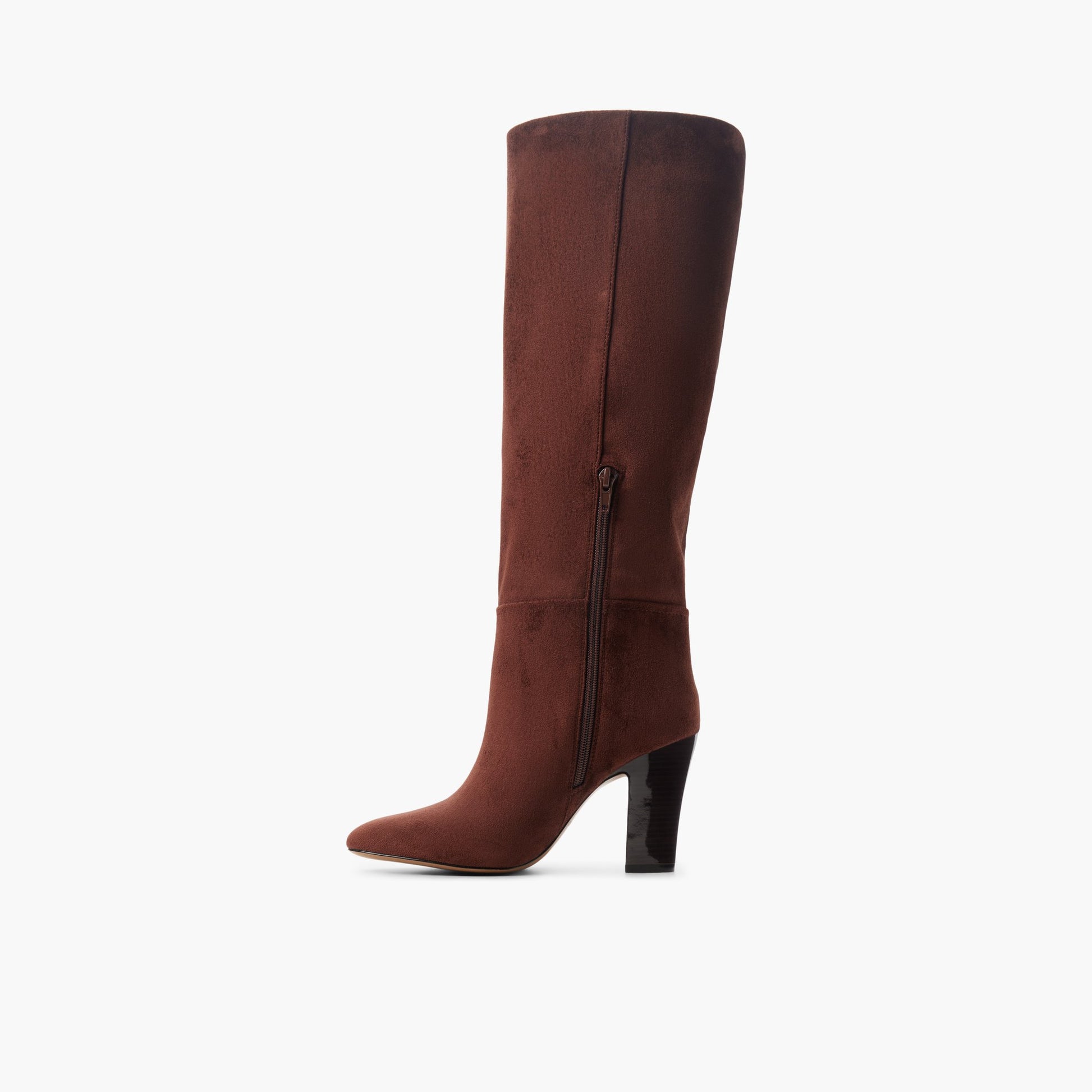 Side view of Medium brown Nyelle Knee-High Boots