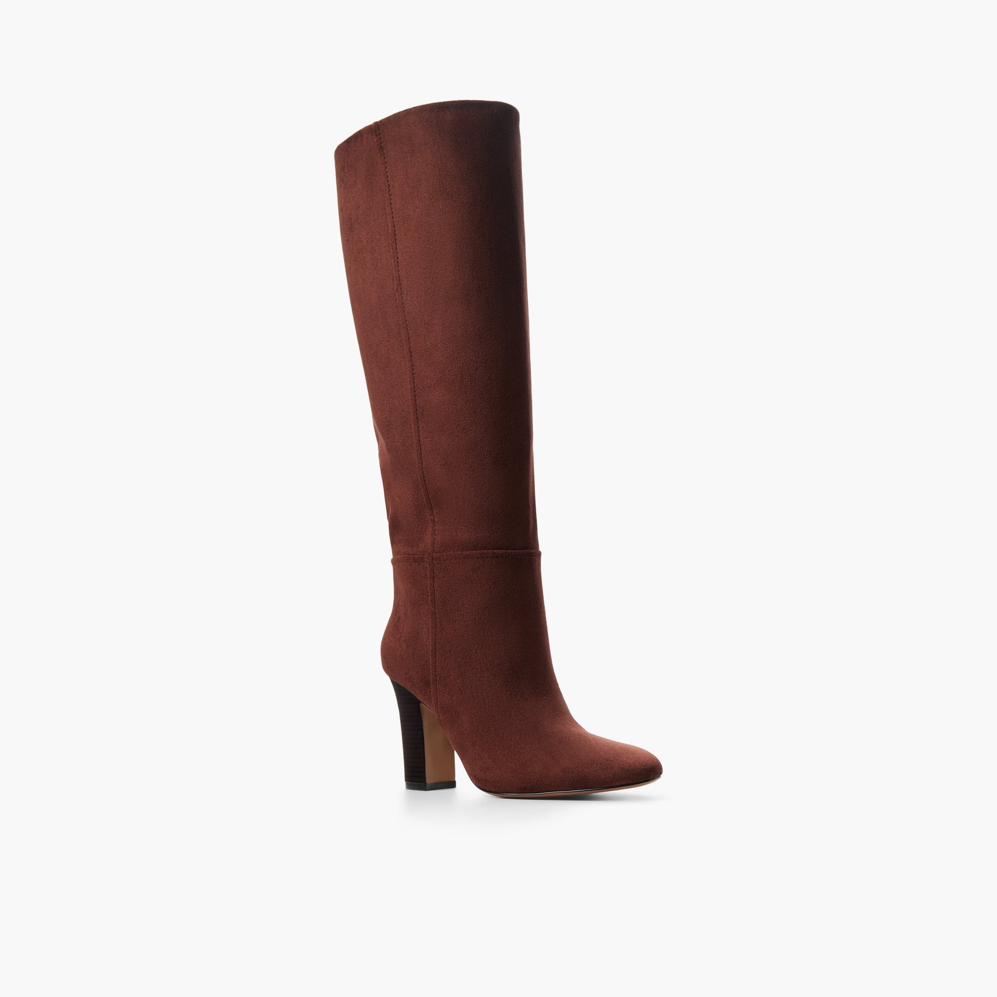 Three-quarter angle of Medium brown Nyelle Knee-High Boots's front side