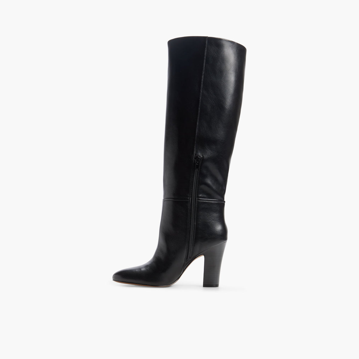 Side view of Black Nyelle Knee-High Boots
