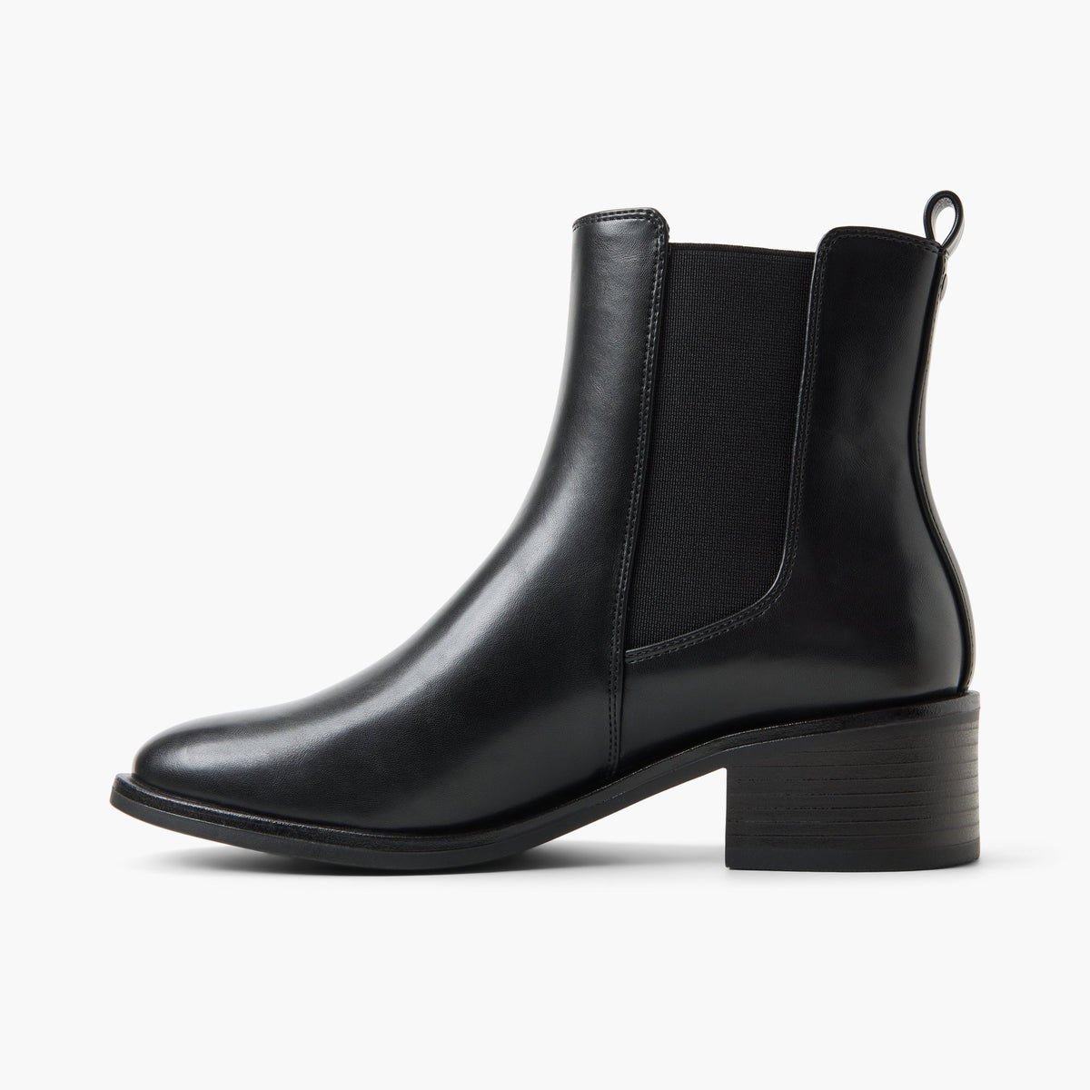 Side view of Black Mikaela Chelsea Boots