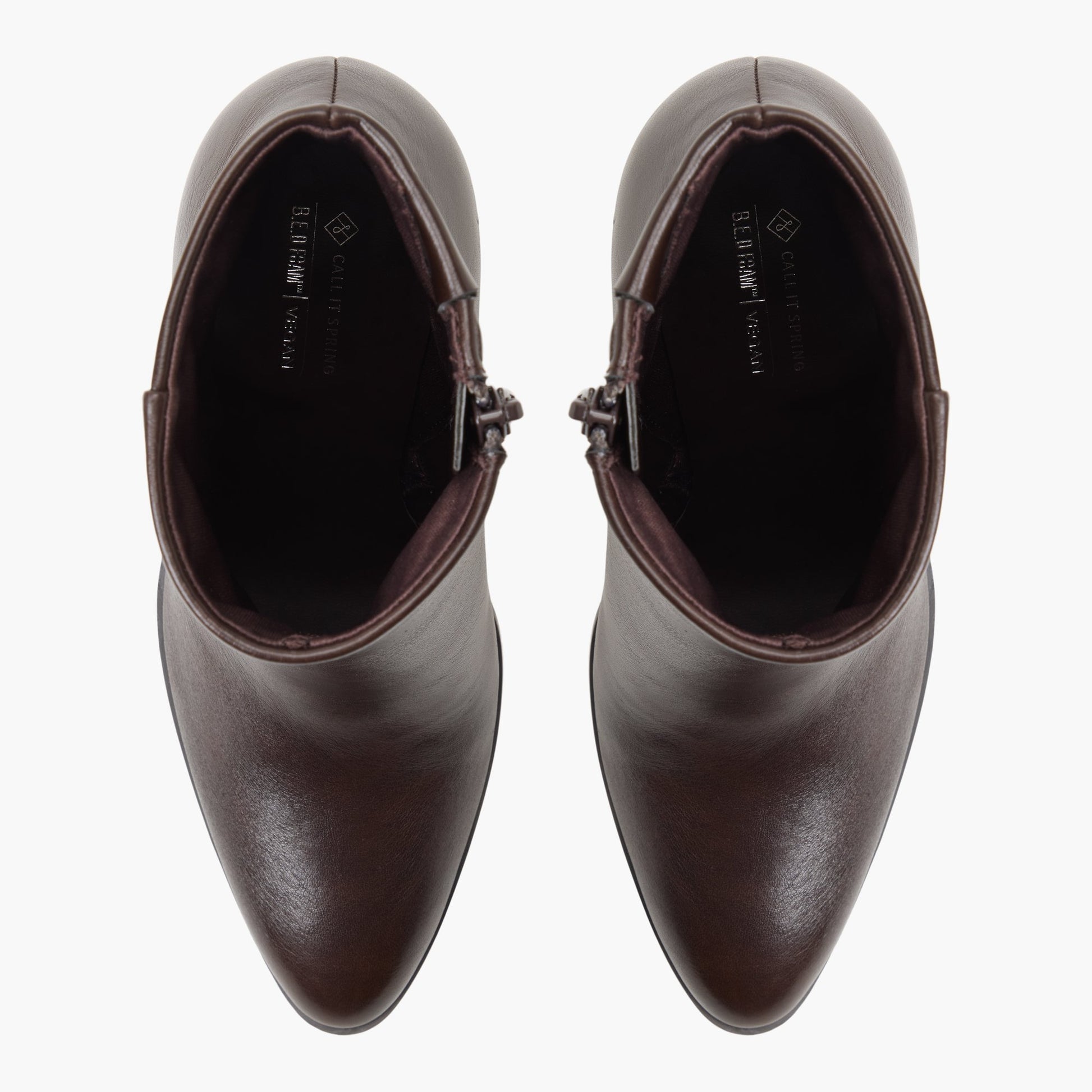 Top-down view of the Dark brown Elixa Ankle Boots
